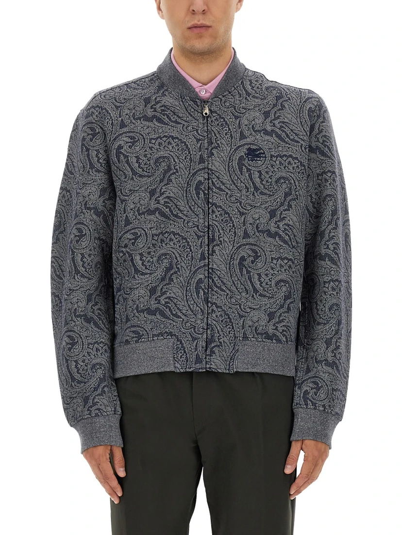 JACQUARD BOMBER JACKET WITH LOGO