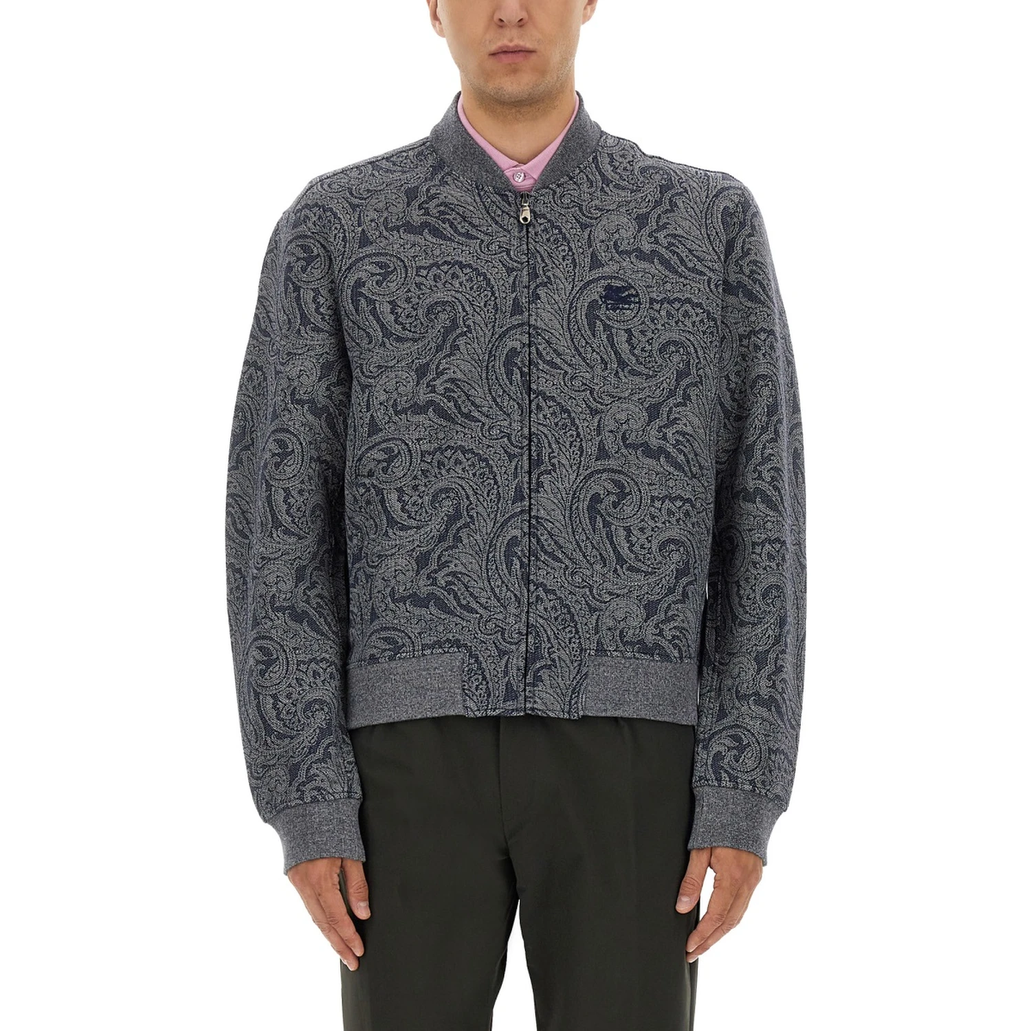 JACQUARD BOMBER JACKET WITH LOGO