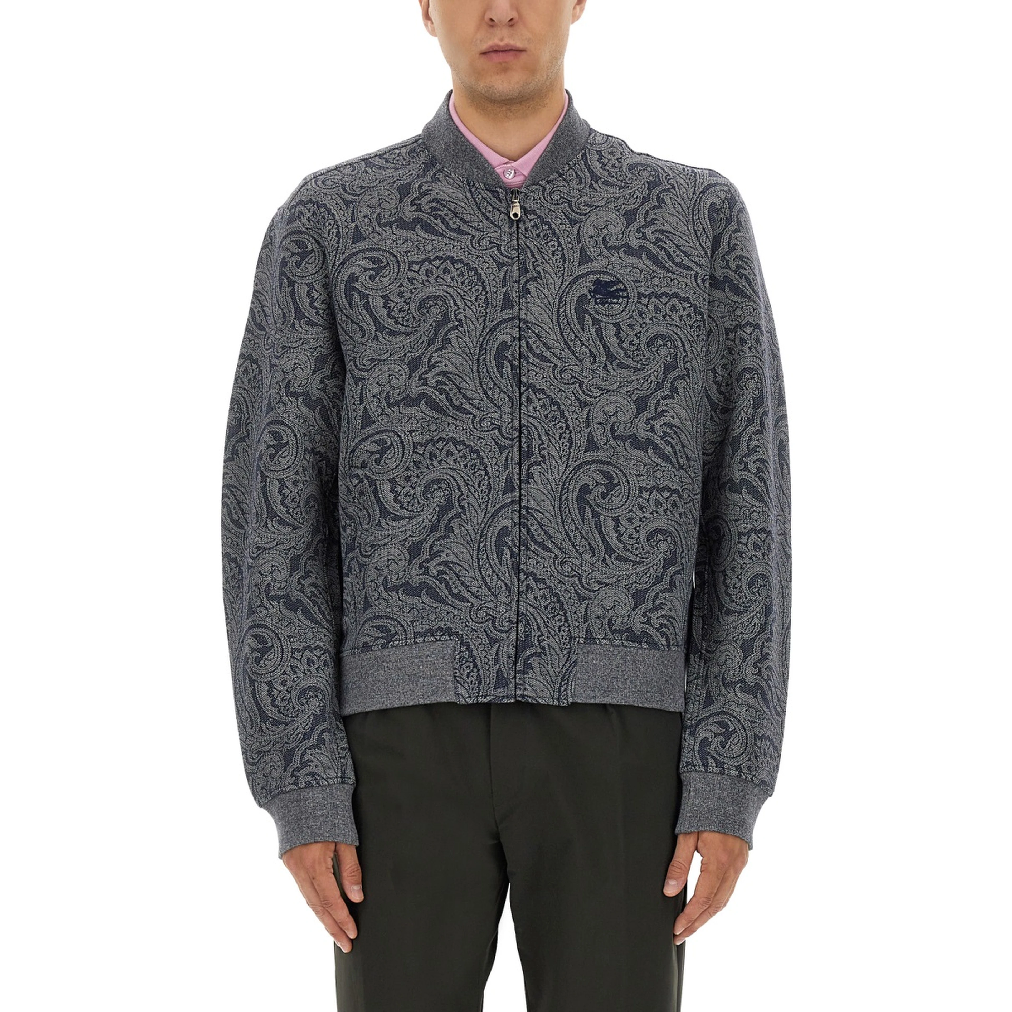 JACQUARD BOMBER JACKET WITH LOGO