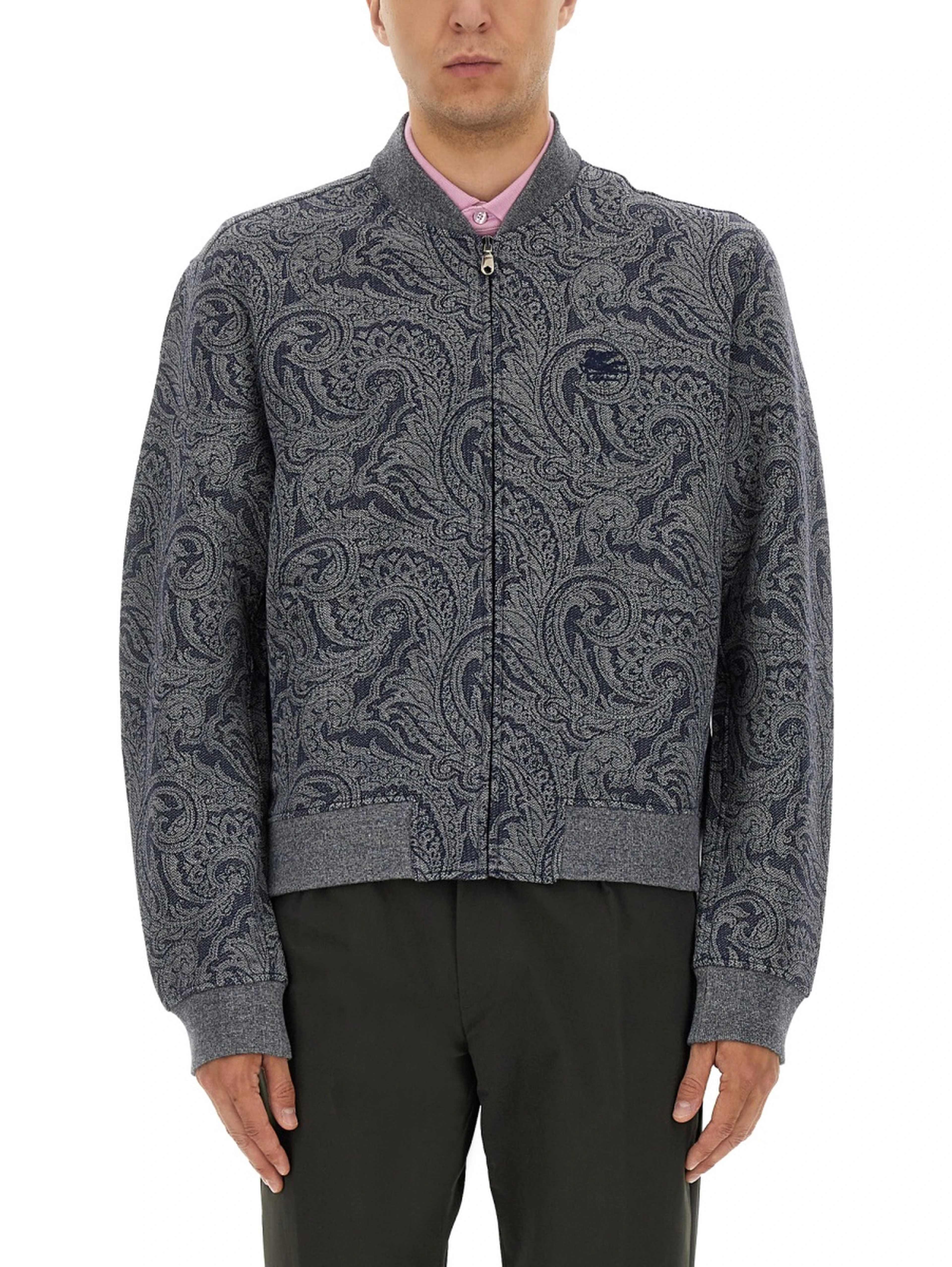 JACQUARD BOMBER JACKET WITH LOGO