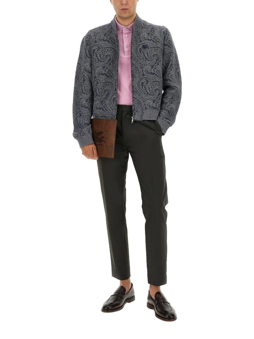 JACQUARD BOMBER JACKET WITH LOGO