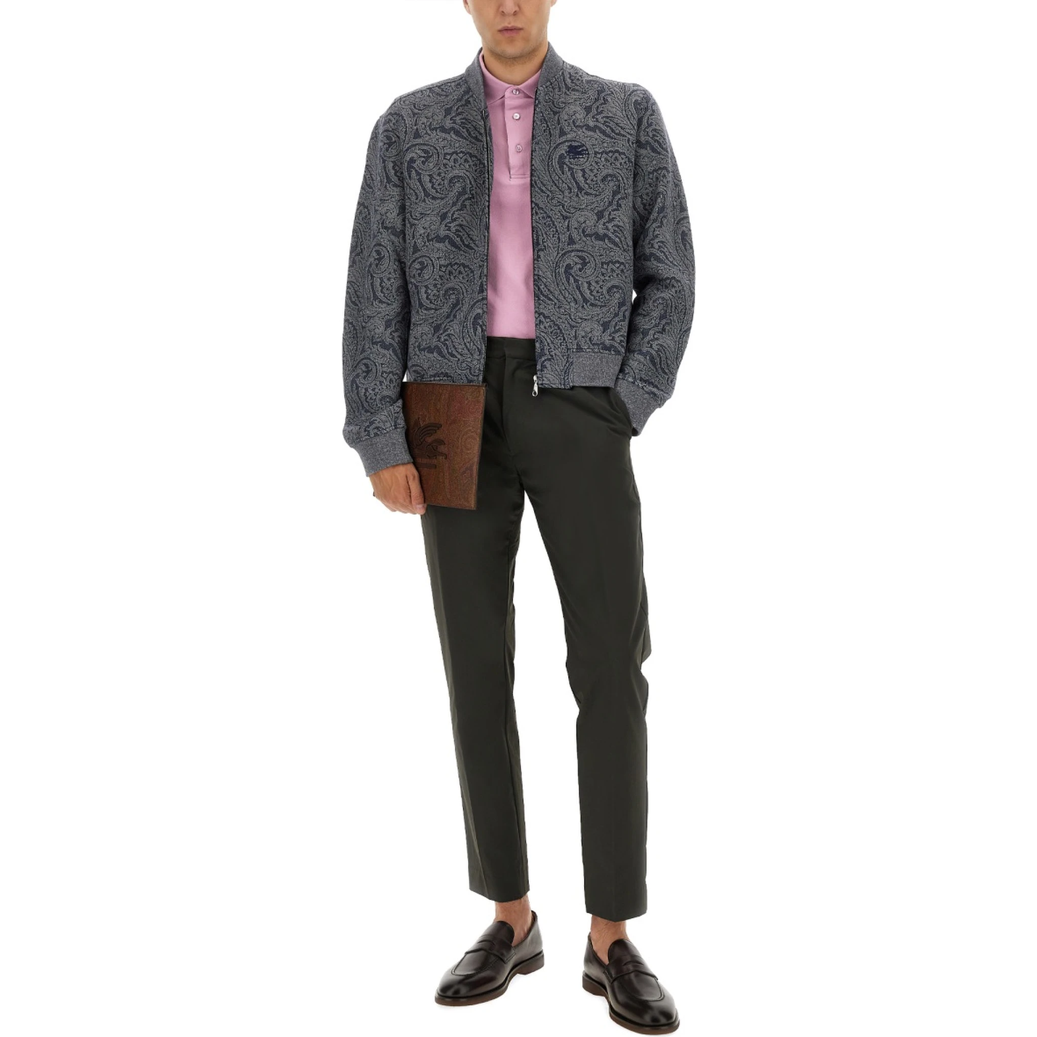 JACQUARD BOMBER JACKET WITH LOGO
