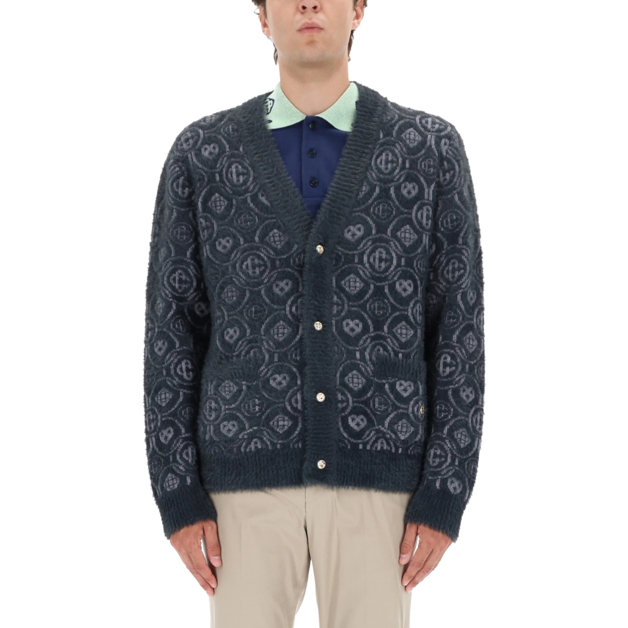 MONOGRAM "FLUFFY" CARDIGAN