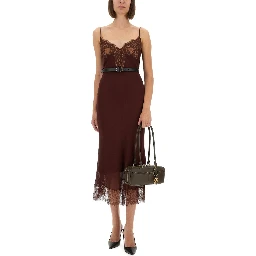 MIDI DRESS WITH LACE INSERTS