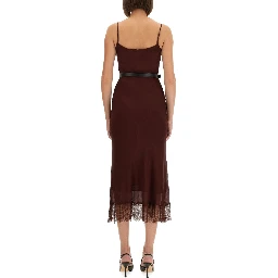 MIDI DRESS WITH LACE INSERTS