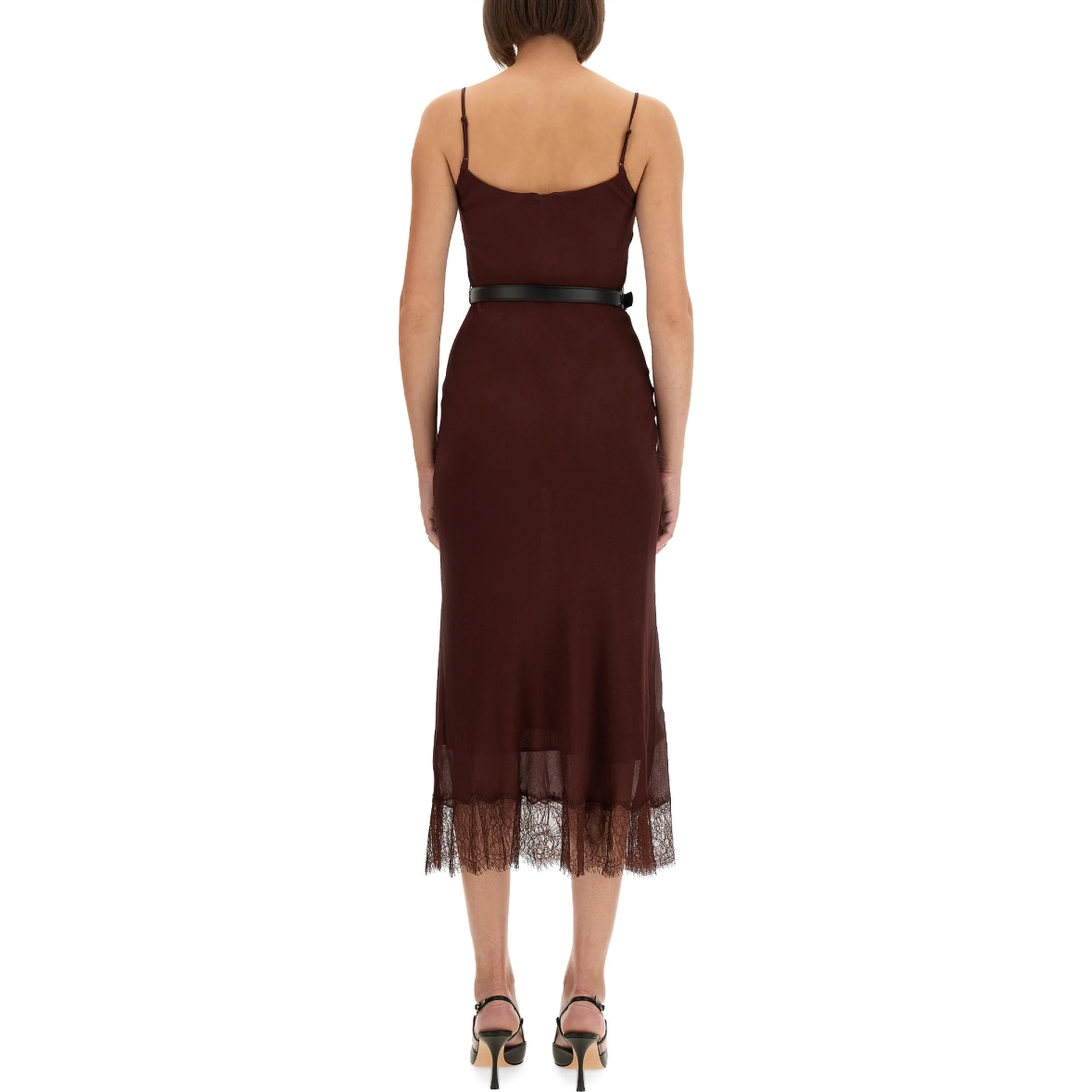 MIDI DRESS WITH LACE INSERTS