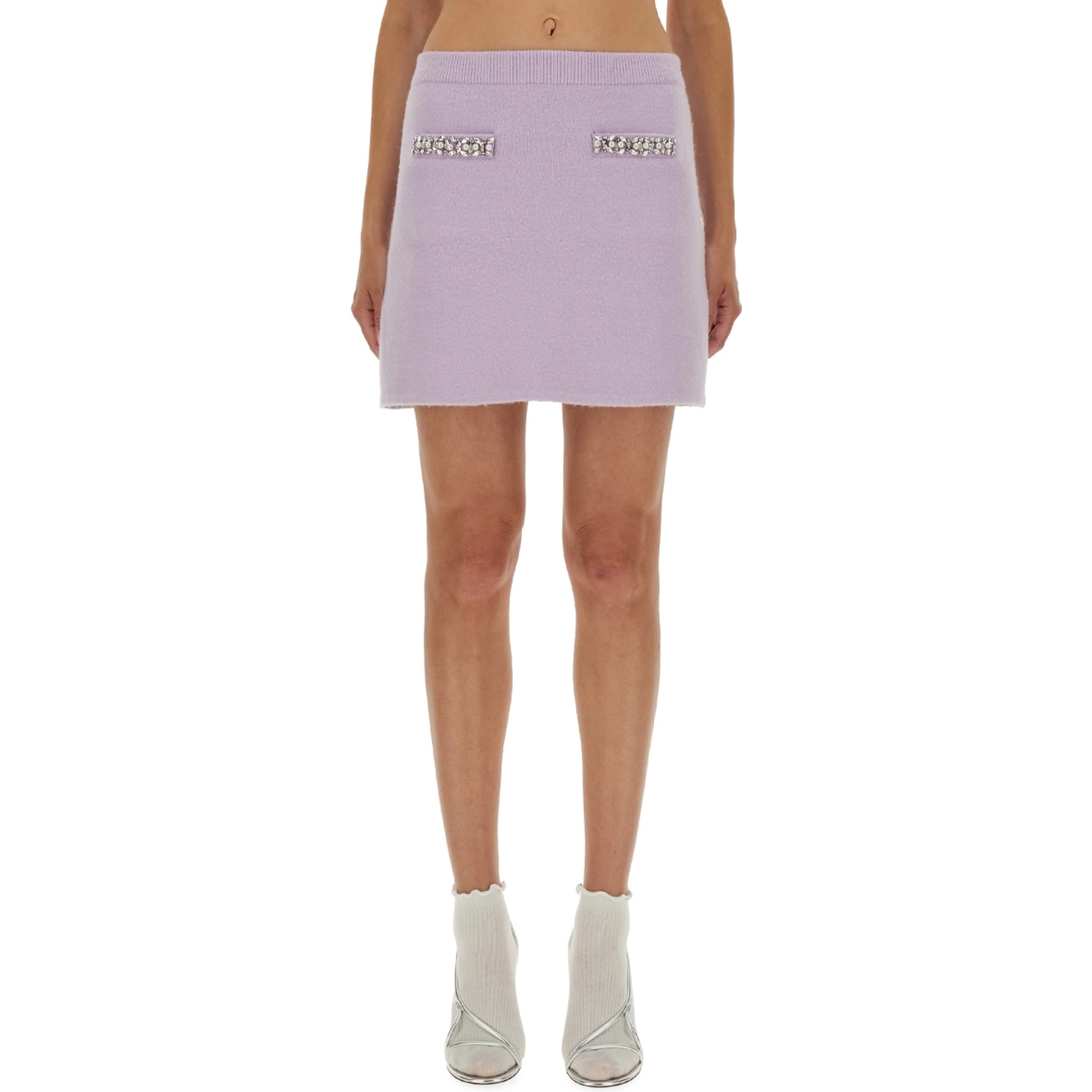 KNIT SKIRT WITH CRYSTALS