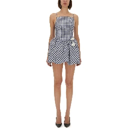 CHECKERED TAFFETA MINI DRESS