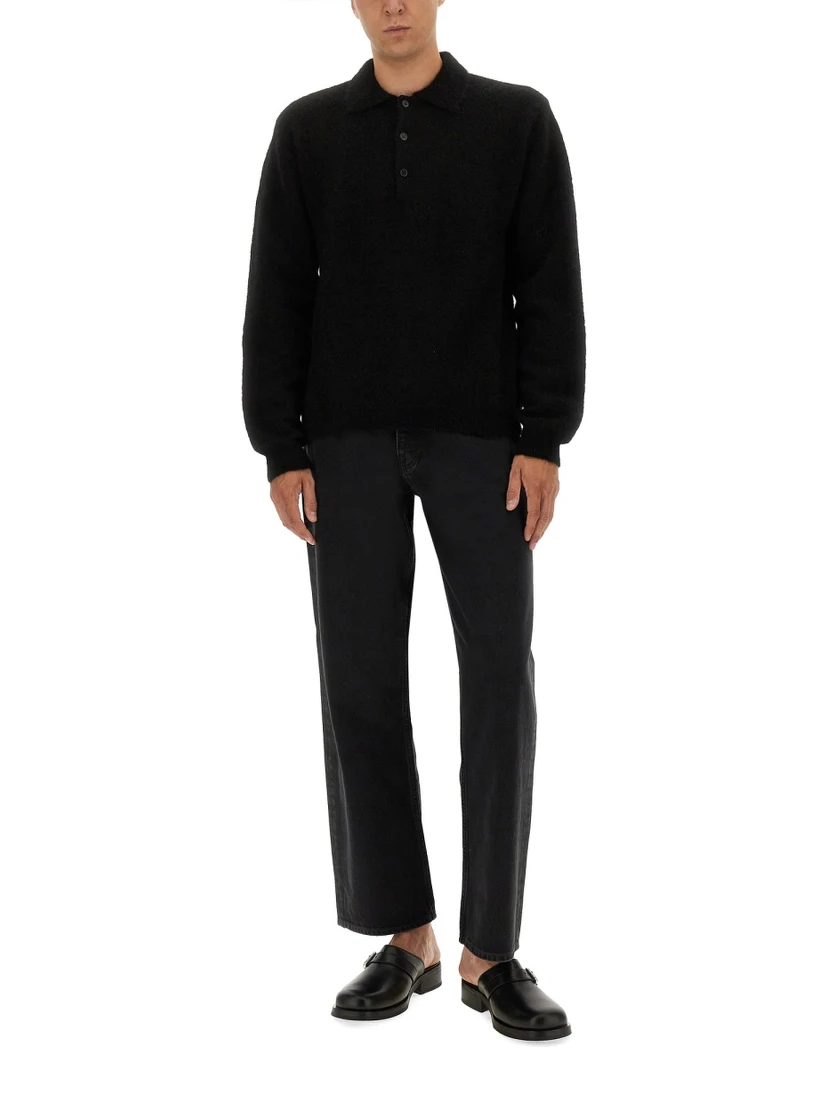 WOOL SWEATER WITH POLO COLLAR