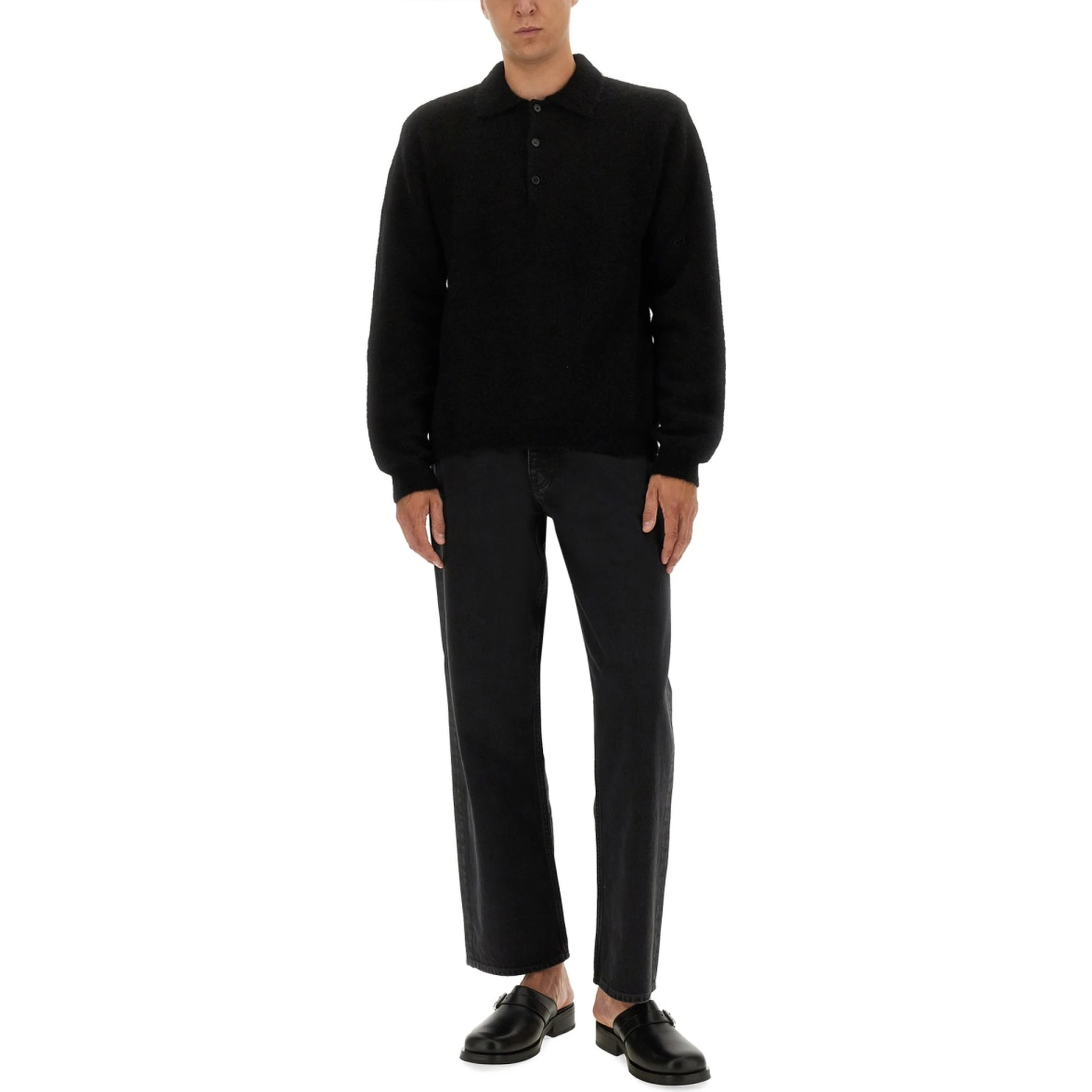 WOOL SWEATER WITH POLO COLLAR