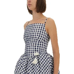 CHECKERED TAFFETA MINI DRESS