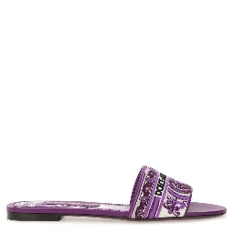 SLIDE SANDAL WITH EMBROIDERY