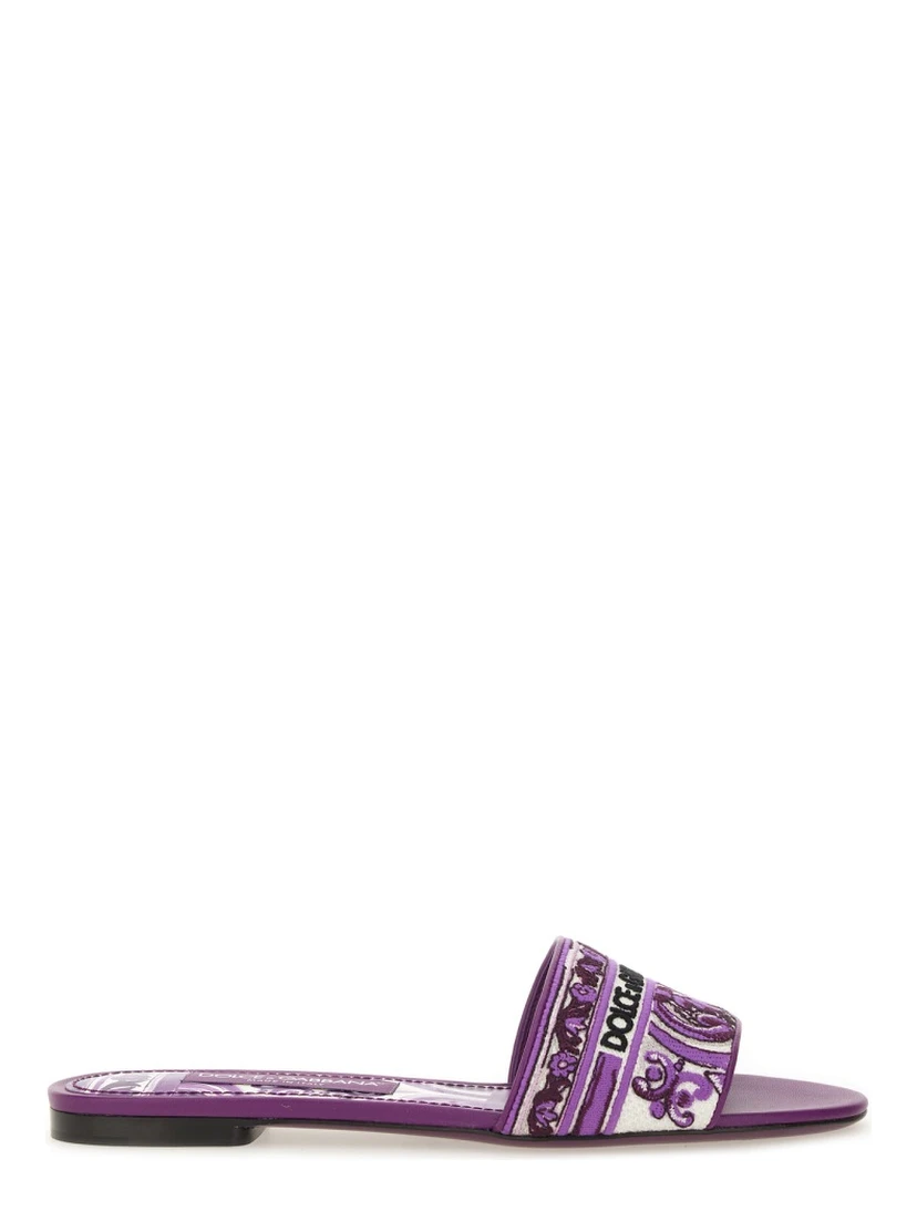 SLIDE SANDAL WITH EMBROIDERY