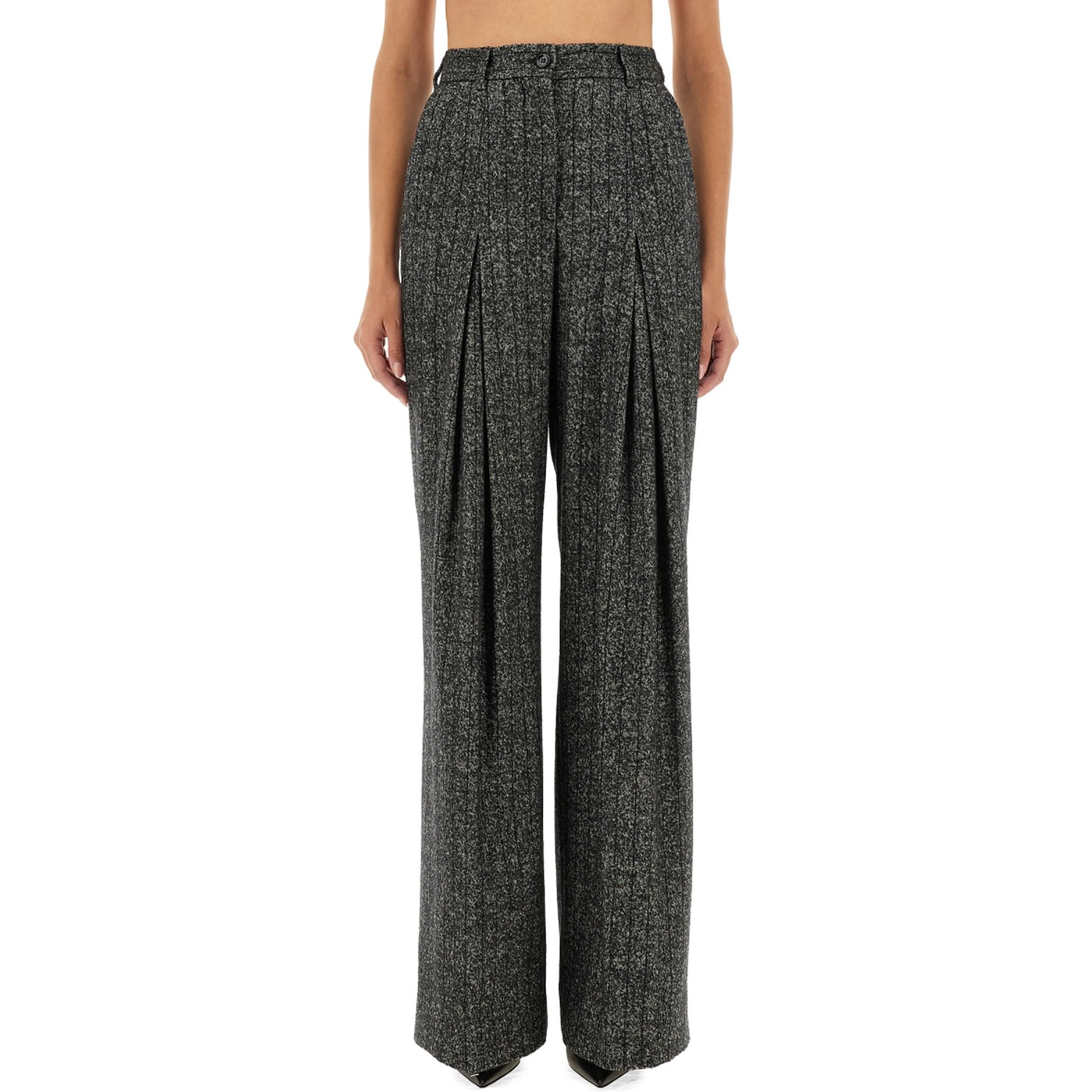STRIPED WOOL PANTS