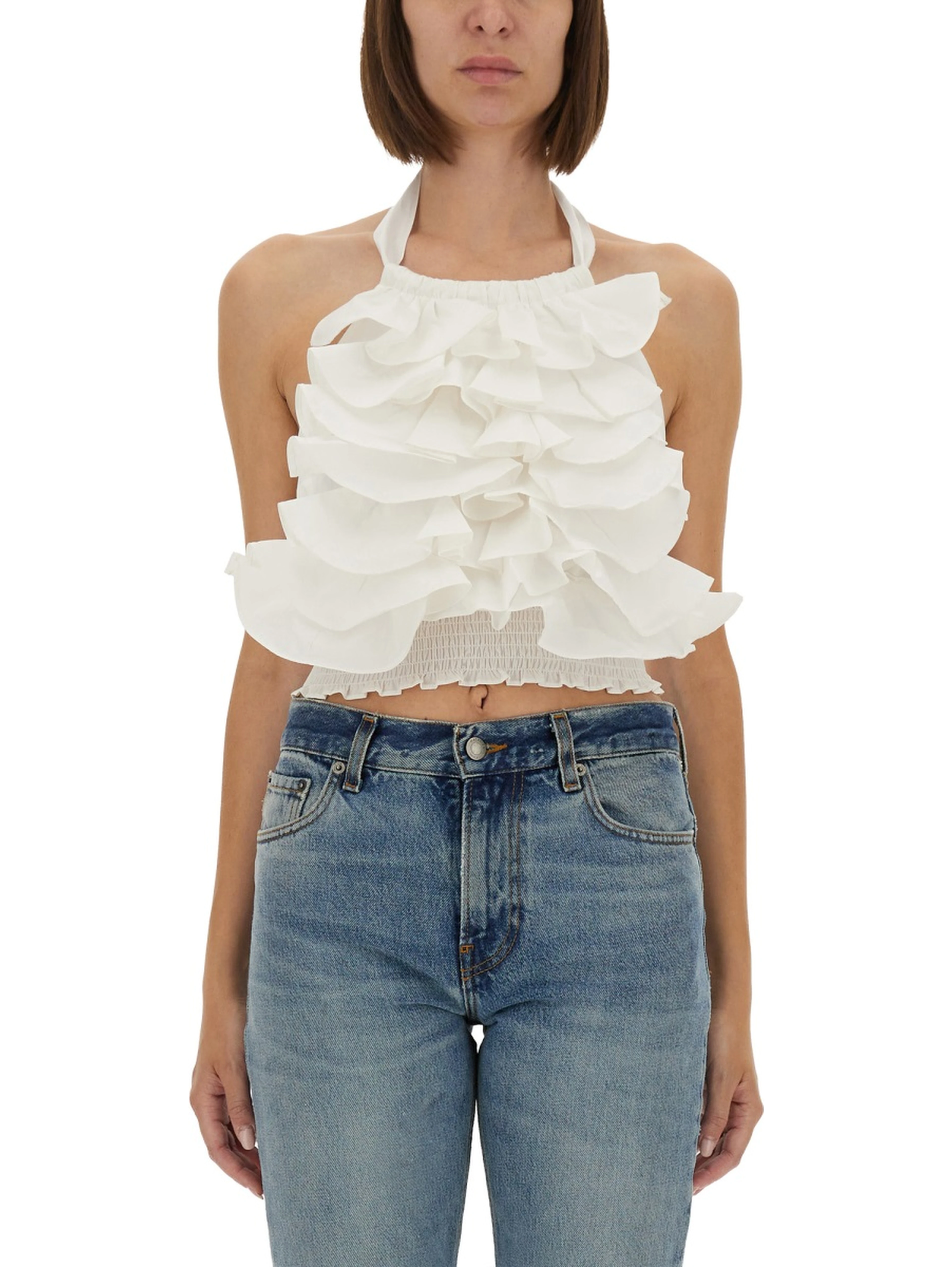 "CYPRUS LAYER" TOP WITH RUFFLES