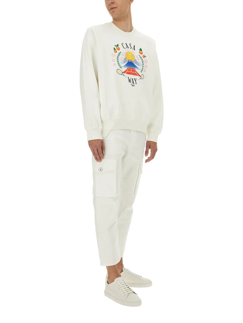 SWEATSHIRT WITH "HOME WAY MOUNTAIN" EMBROIDERY