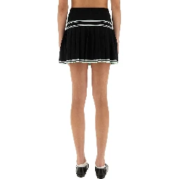 PLEATED VISCOSE MINISKIRT