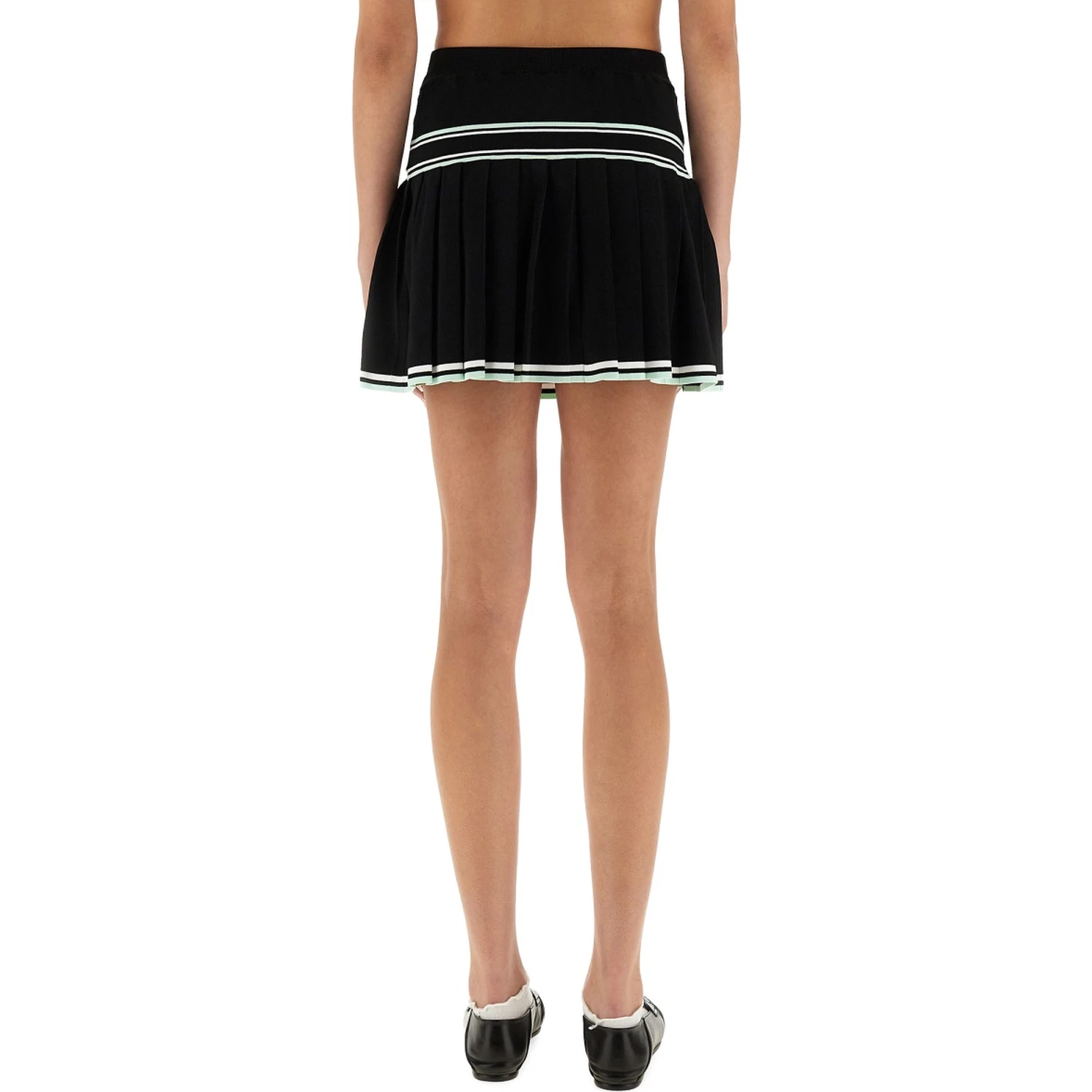 PLEATED VISCOSE MINISKIRT