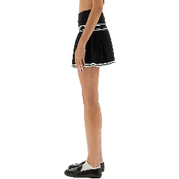 PLEATED VISCOSE MINISKIRT