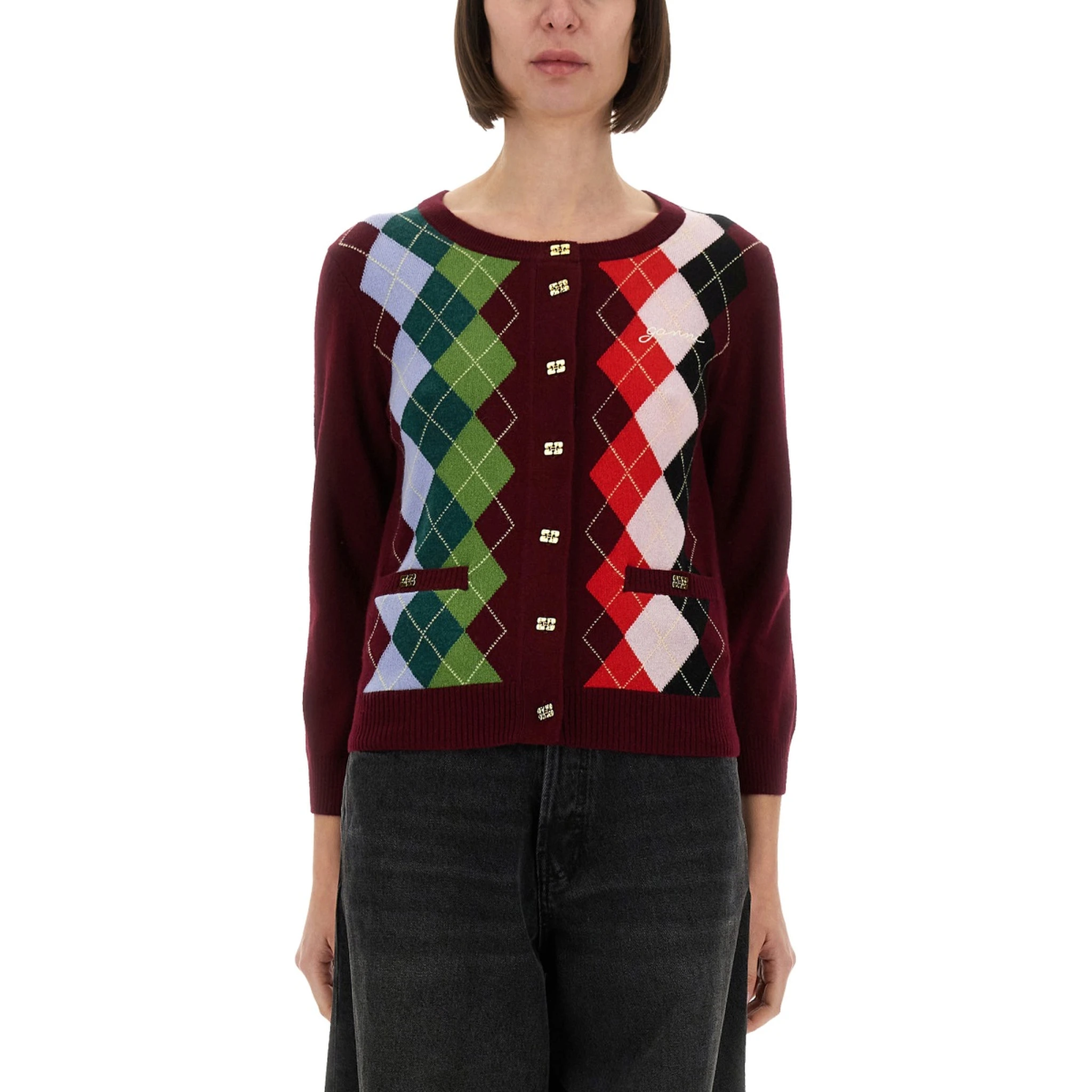 JACQUARD CASHMERE CARDIGAN