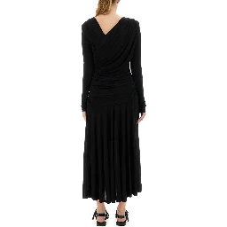 GATHERED MIDI DRESS