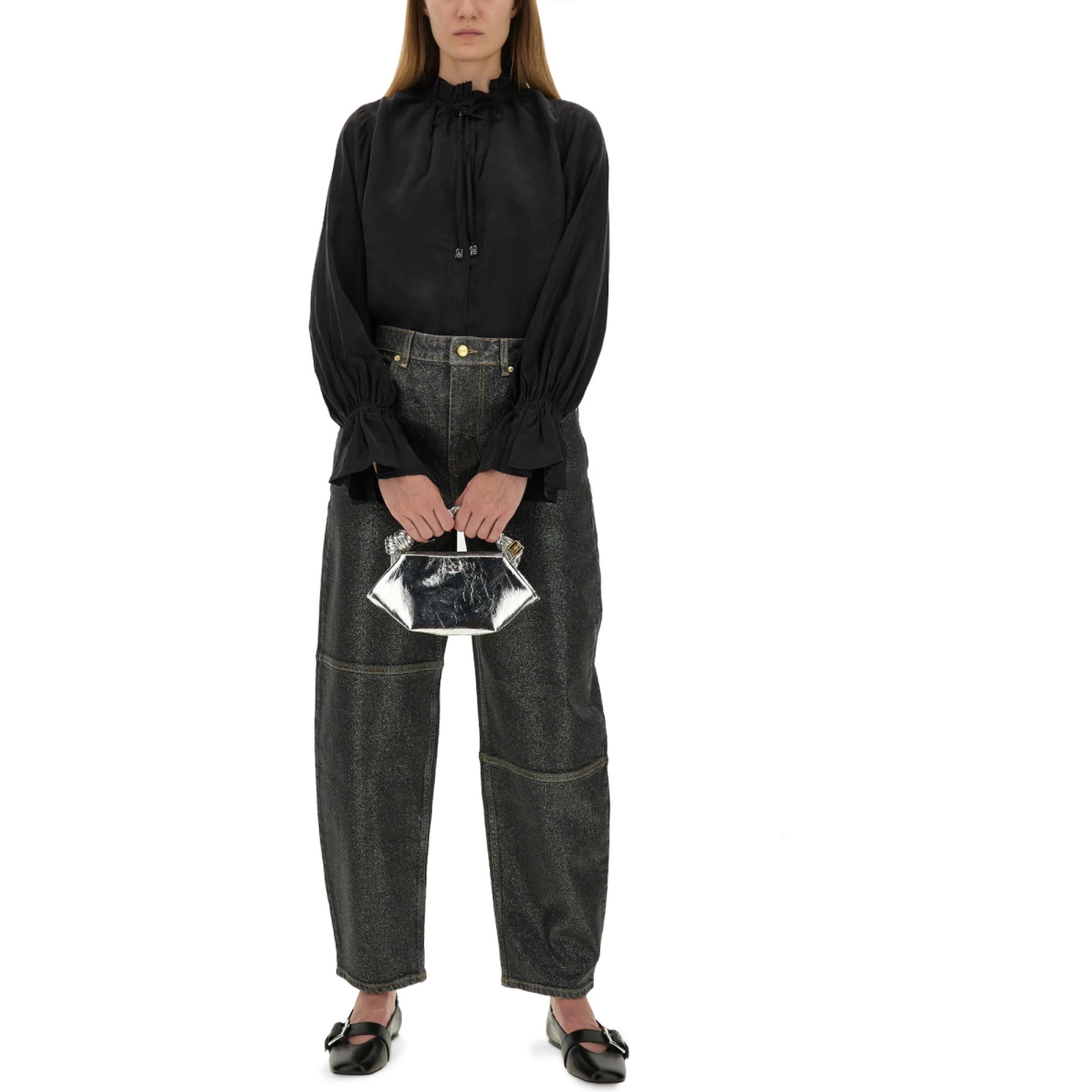 "STARY" JEANS IN SPARKLING FOIL