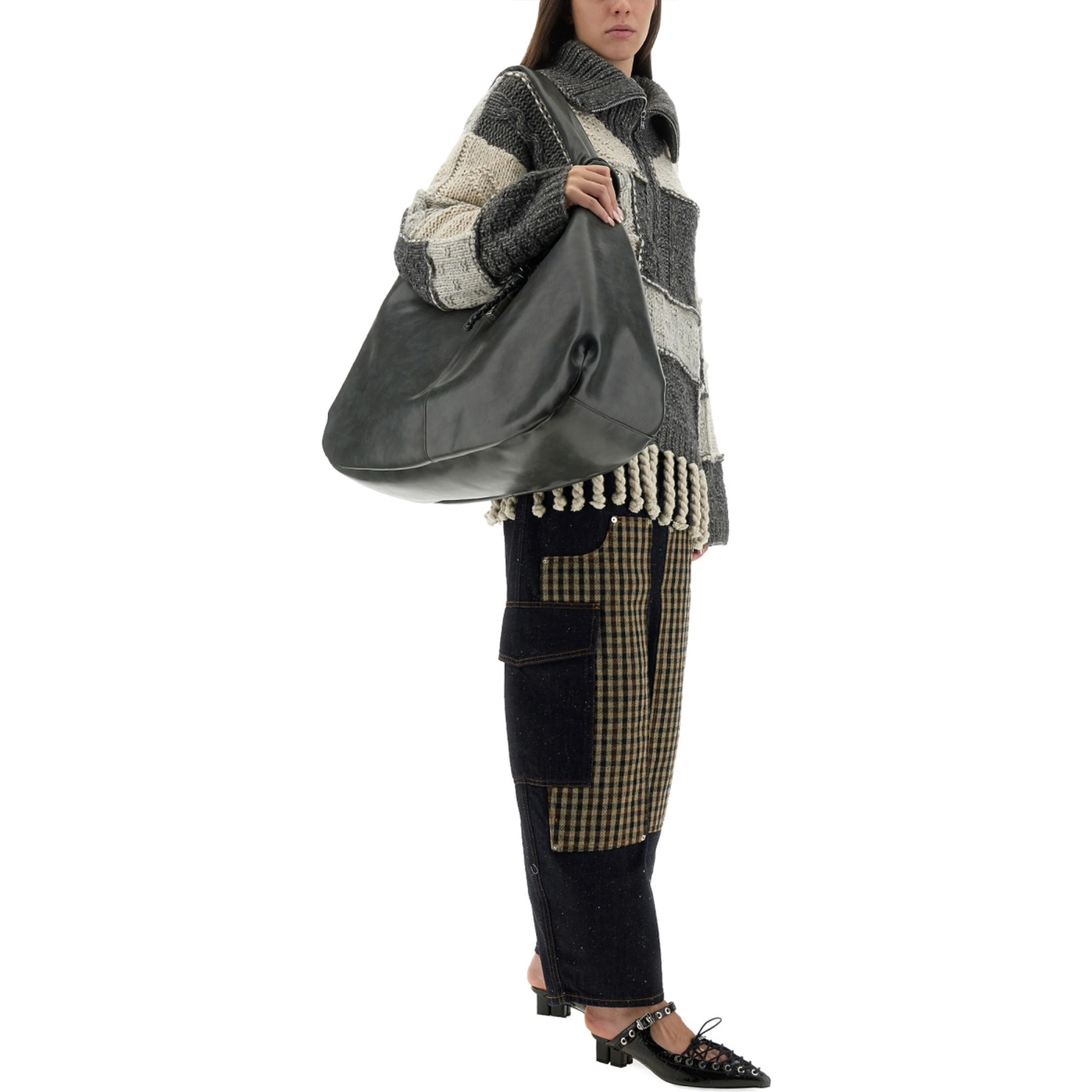 PATCHWORK JERSEY WITH BANGS