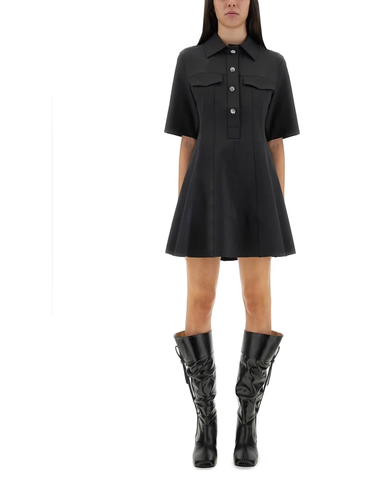 MINI DRESS WITH SCALLOPED BUTTONS