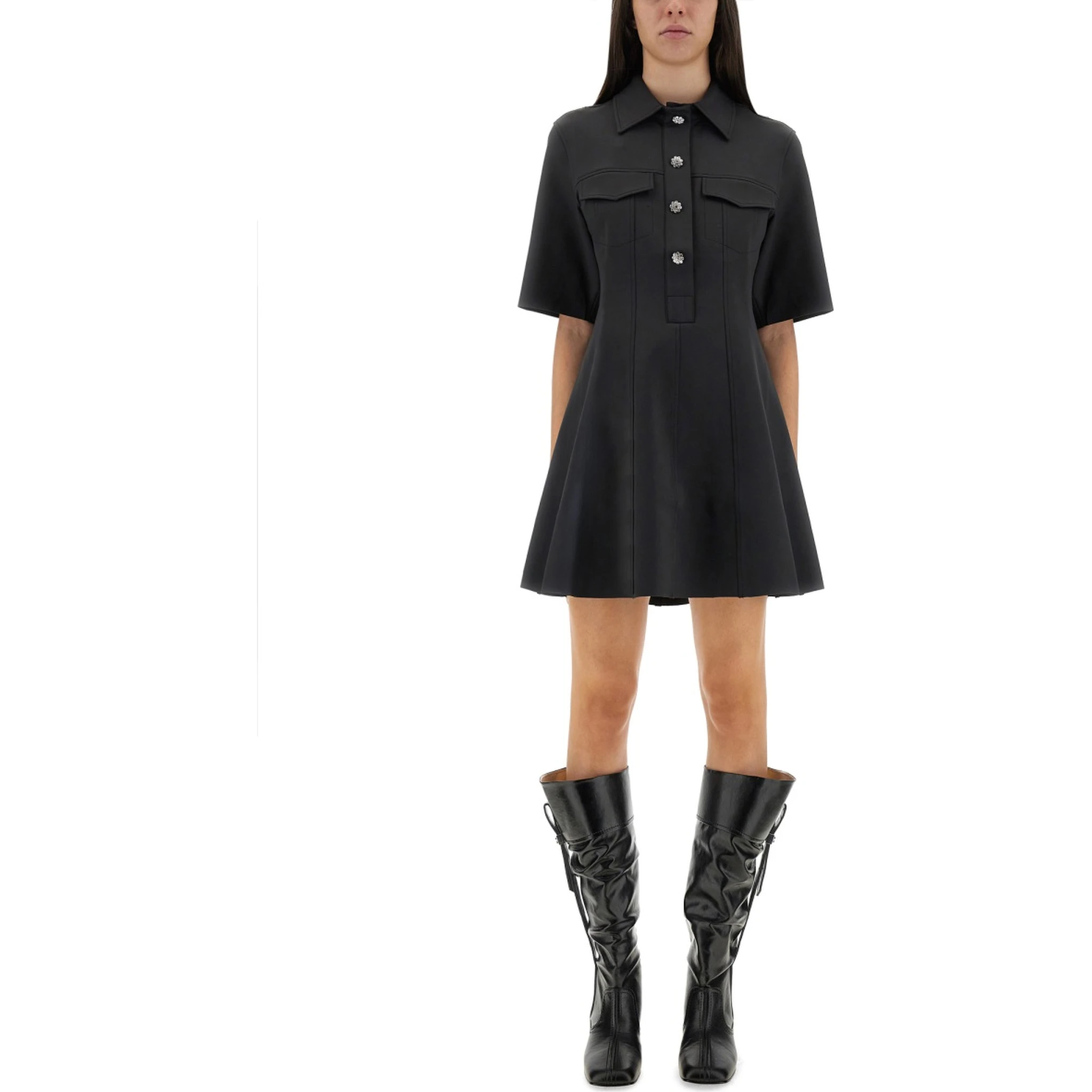 MINI DRESS WITH SCALLOPED BUTTONS