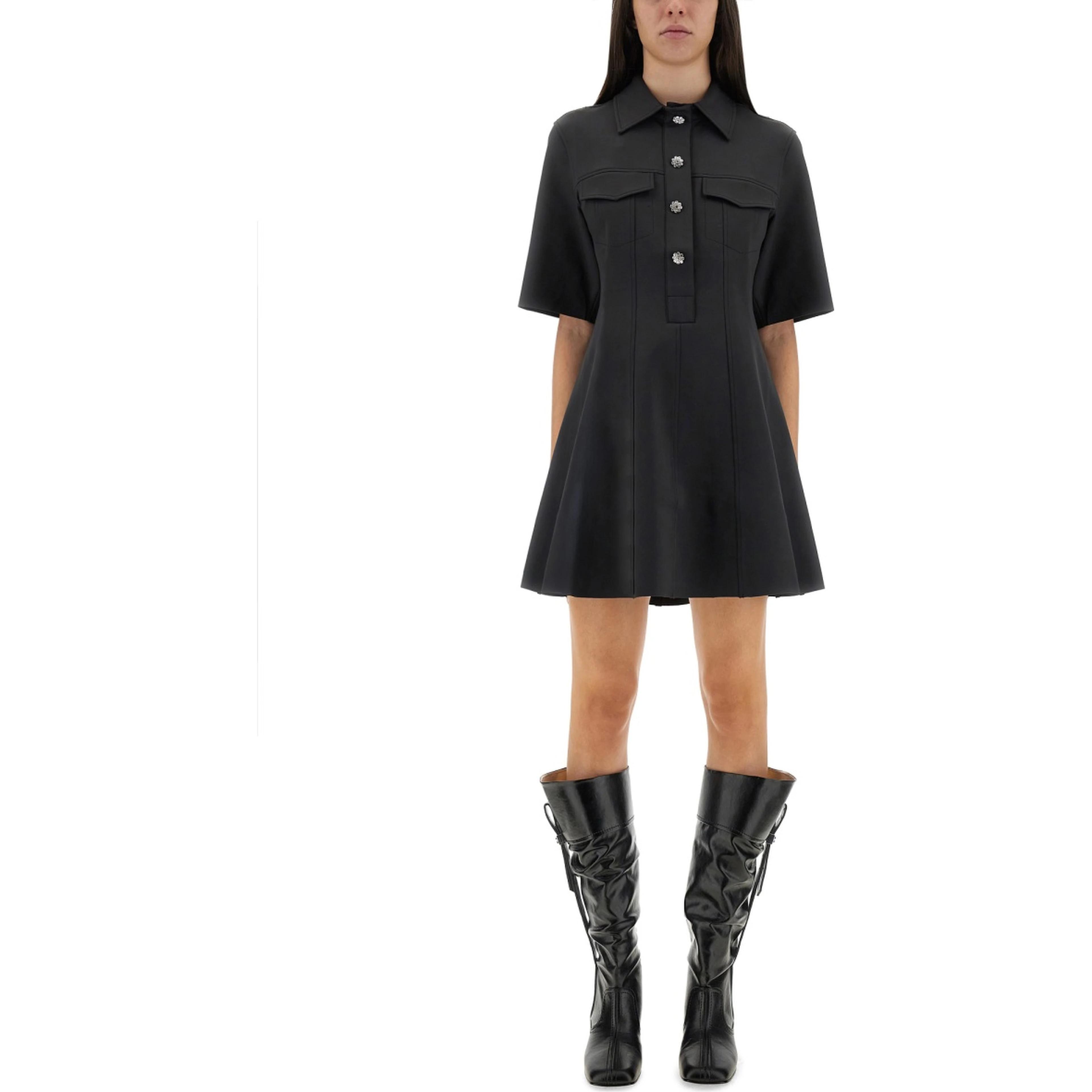 MINI DRESS WITH SCALLOPED BUTTONS