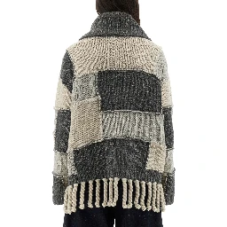 PATCHWORK JERSEY WITH BANGS