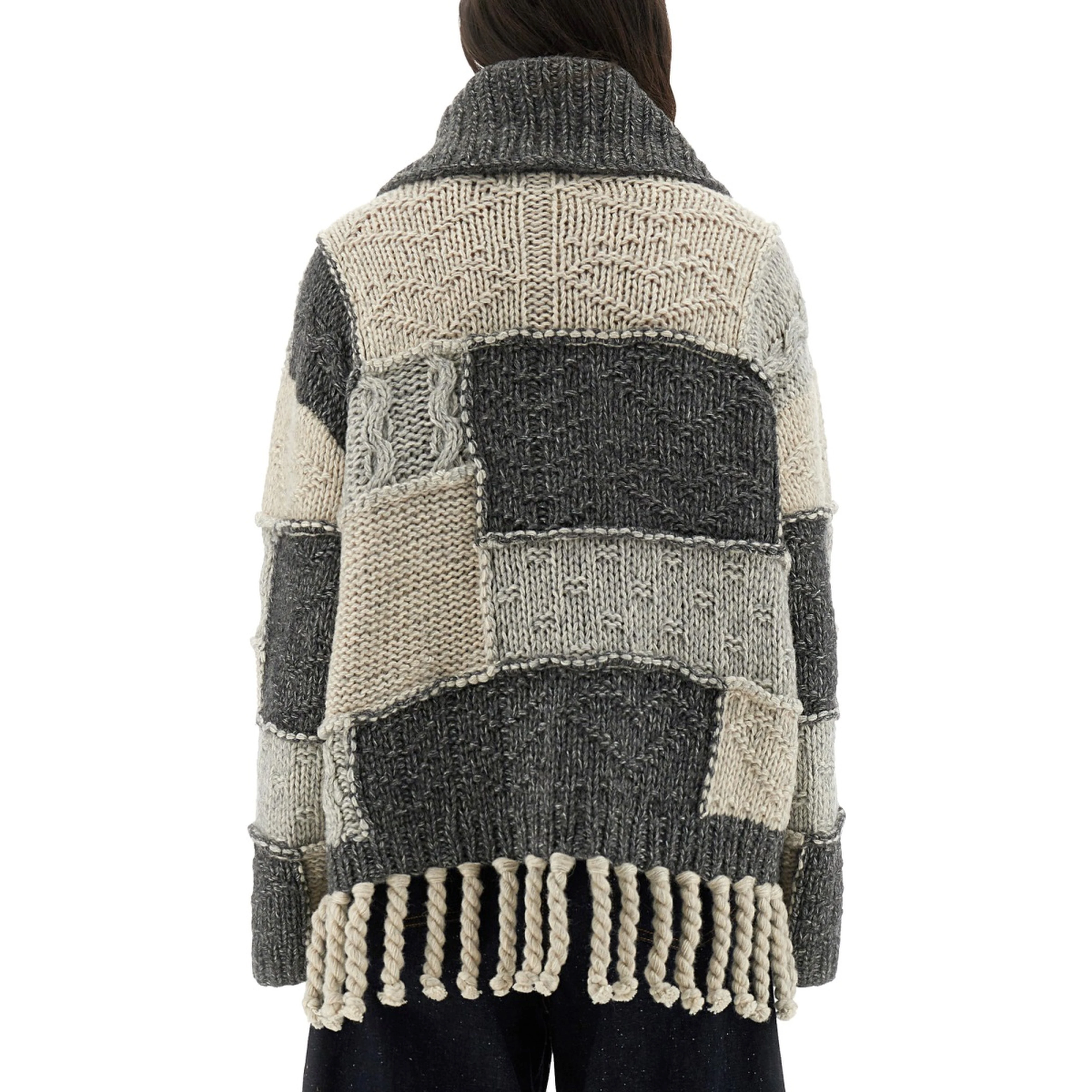 PATCHWORK JERSEY WITH BANGS