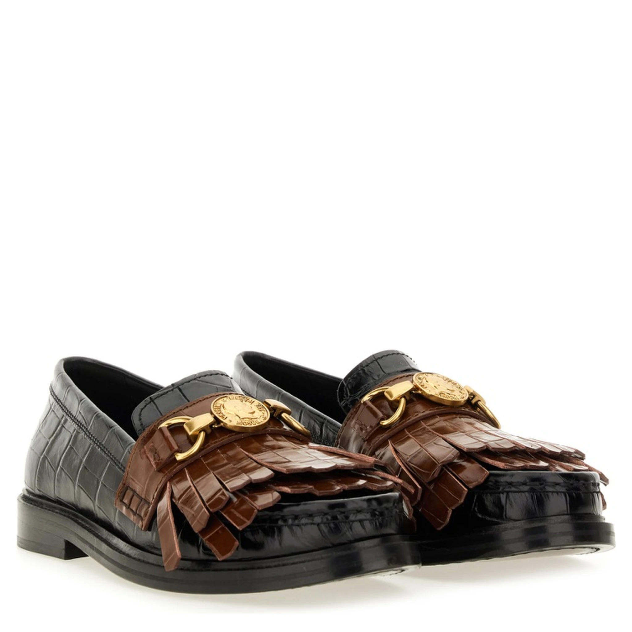 MOCCASIN WITH BANGS AND COIN