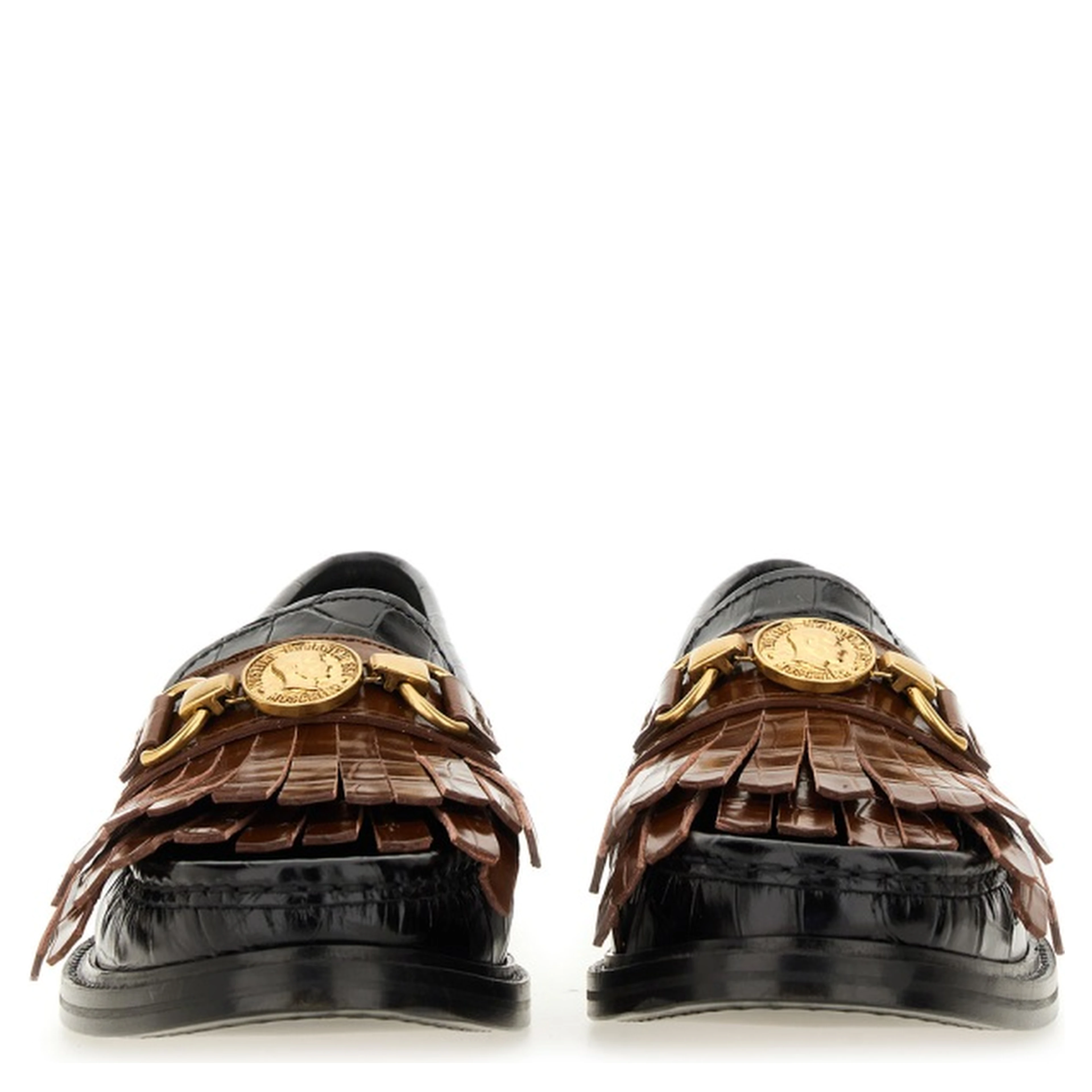 MOCCASIN WITH BANGS AND COIN