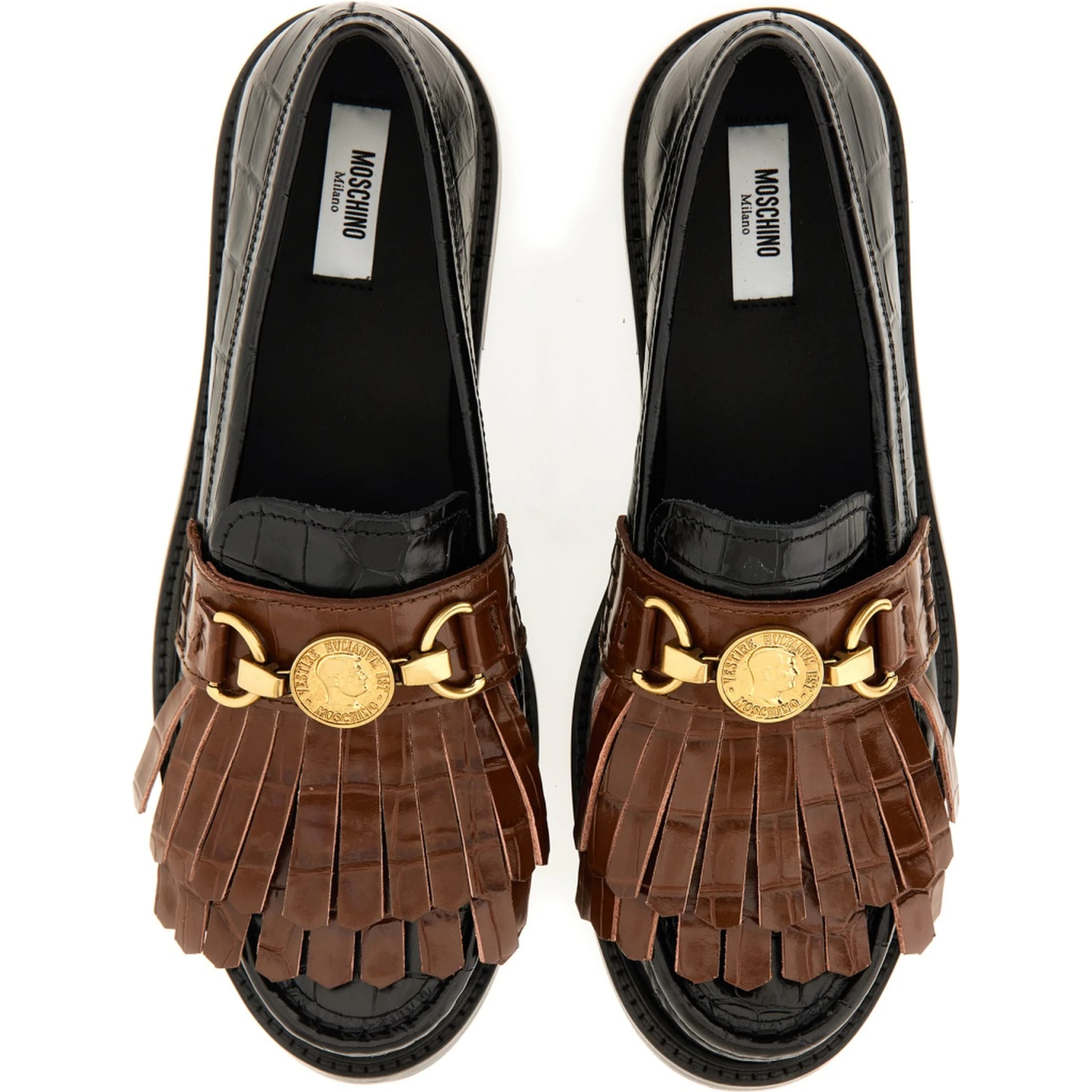 MOCCASIN WITH BANGS AND COIN