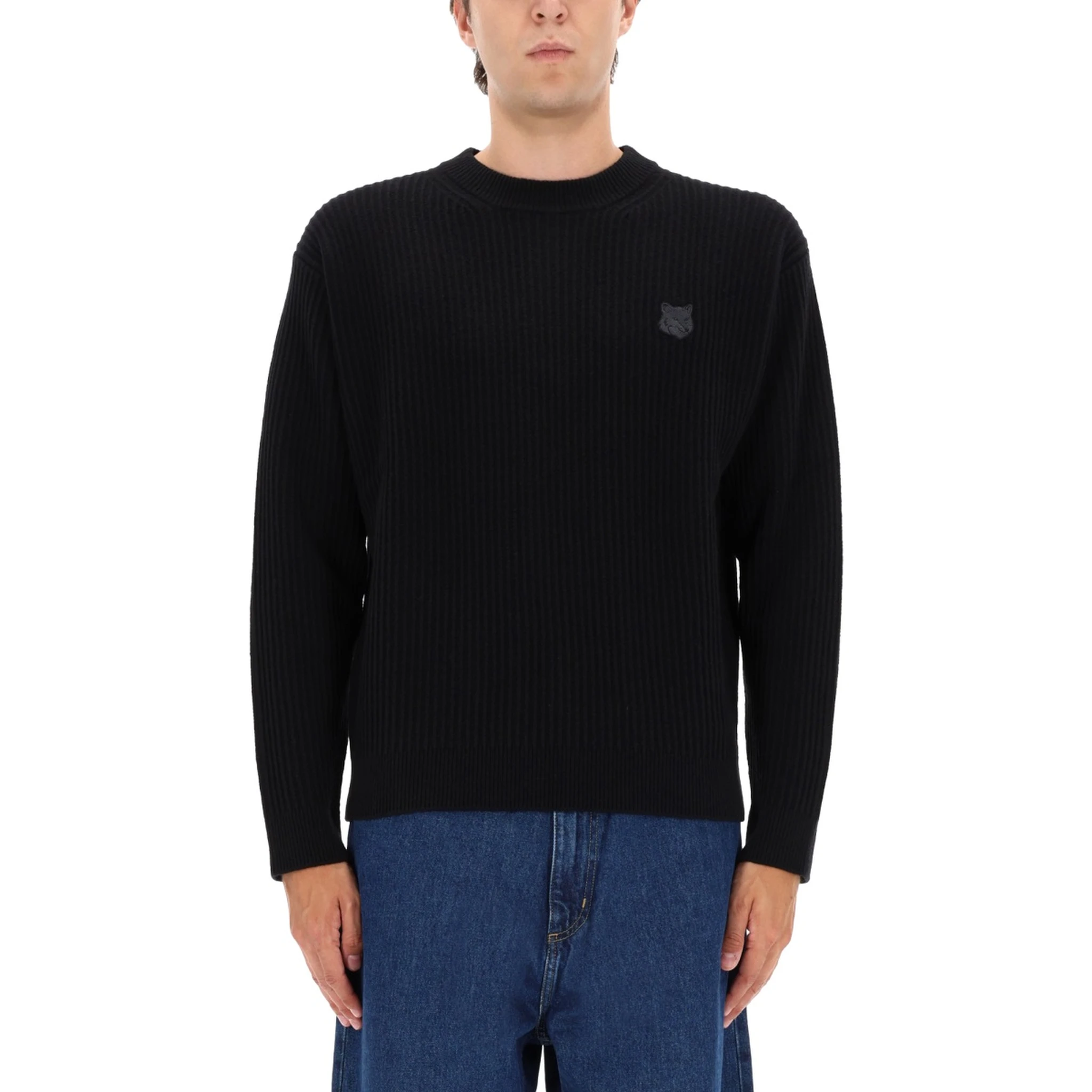 RIBBED KNIT WITH FOX PATCH