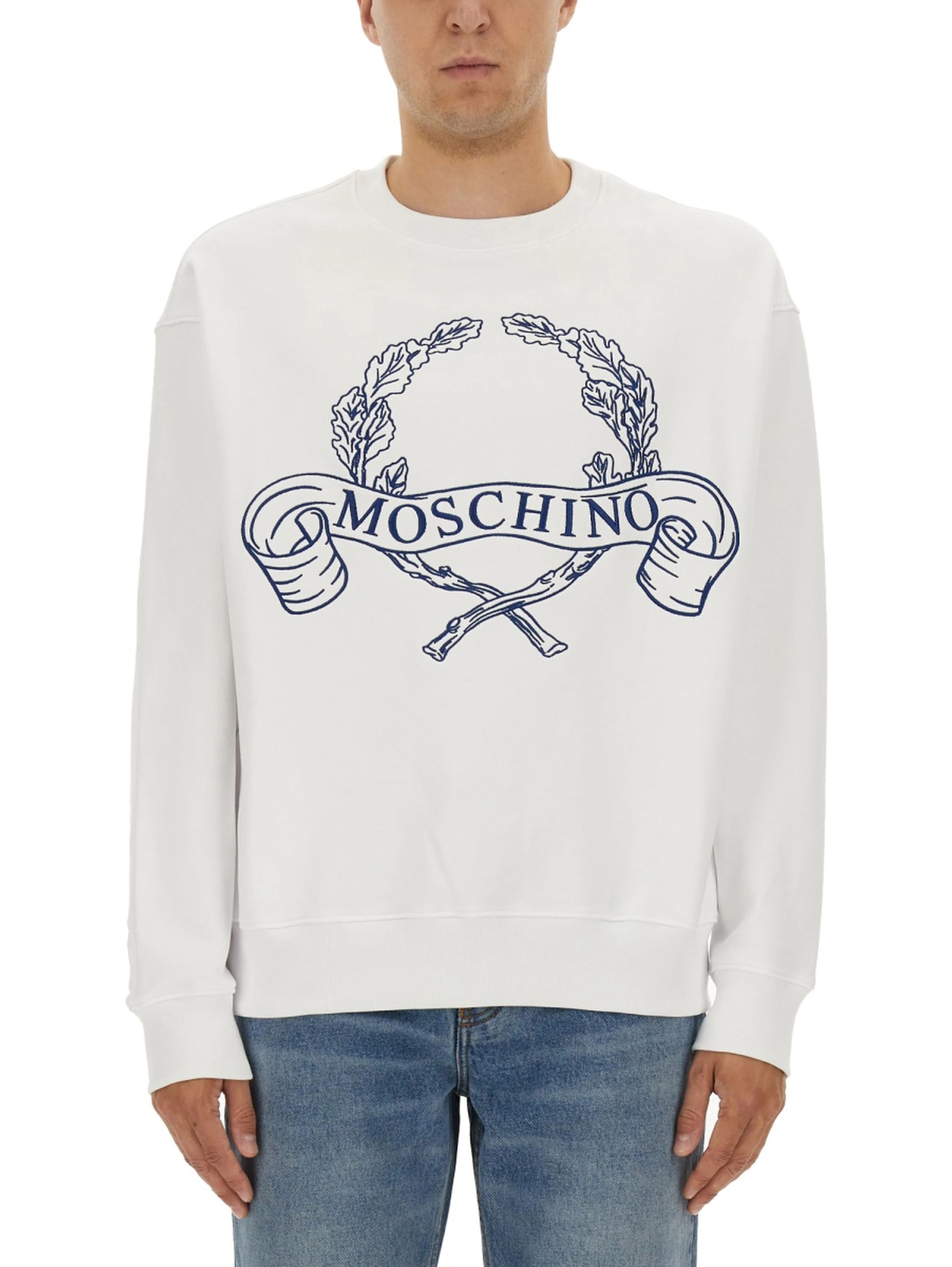 SWEATSHIRT WITH LAUREL CROWN LOGO EMBROIDERY