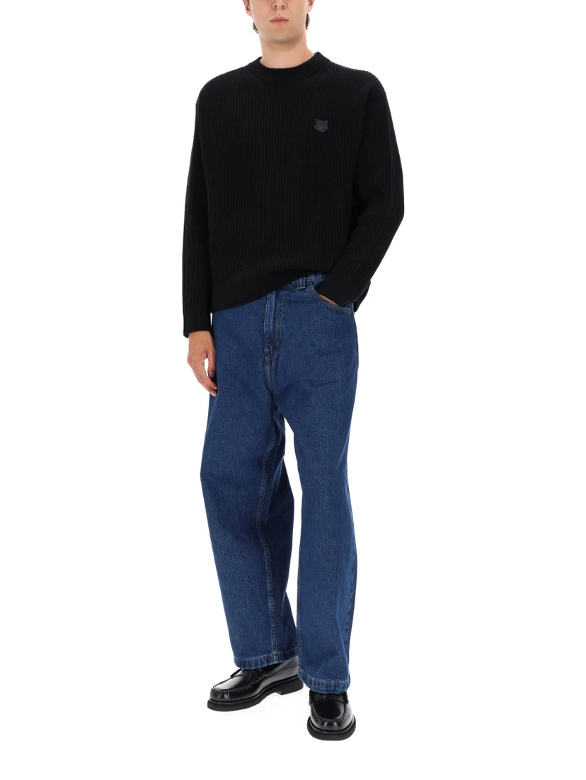 RIBBED KNIT WITH FOX PATCH