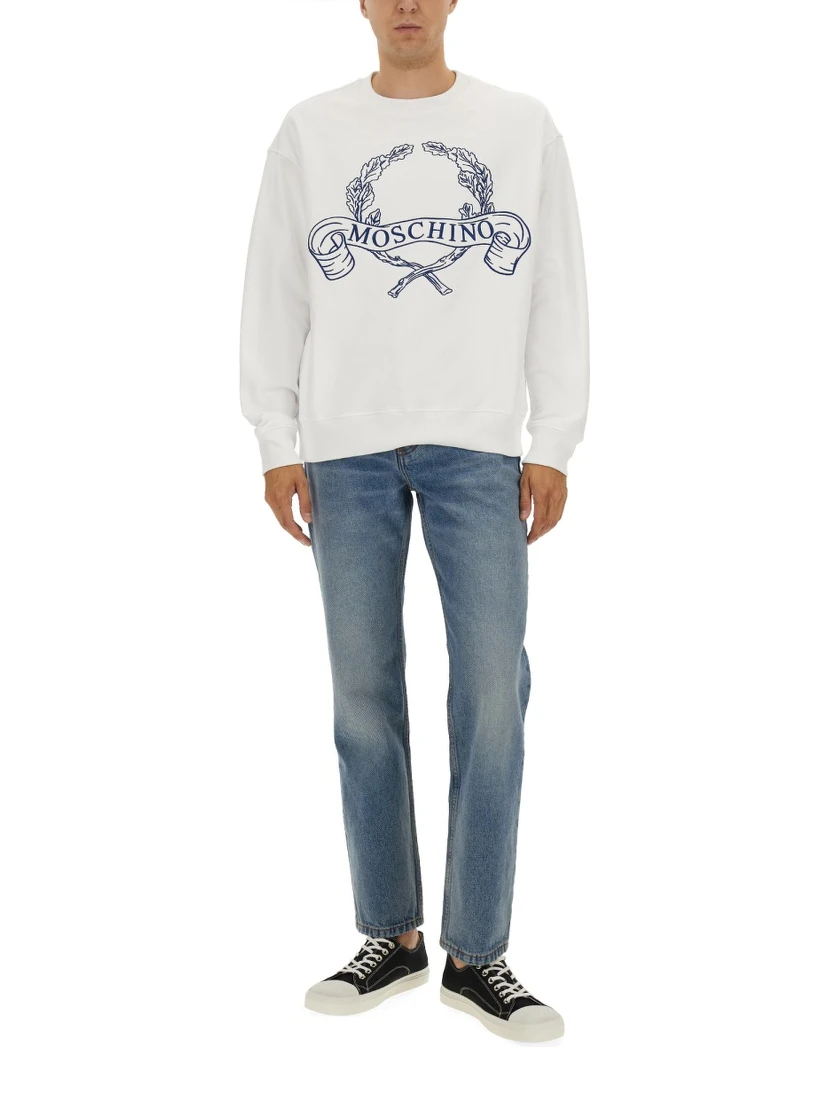 SWEATSHIRT WITH LAUREL CROWN LOGO EMBROIDERY
