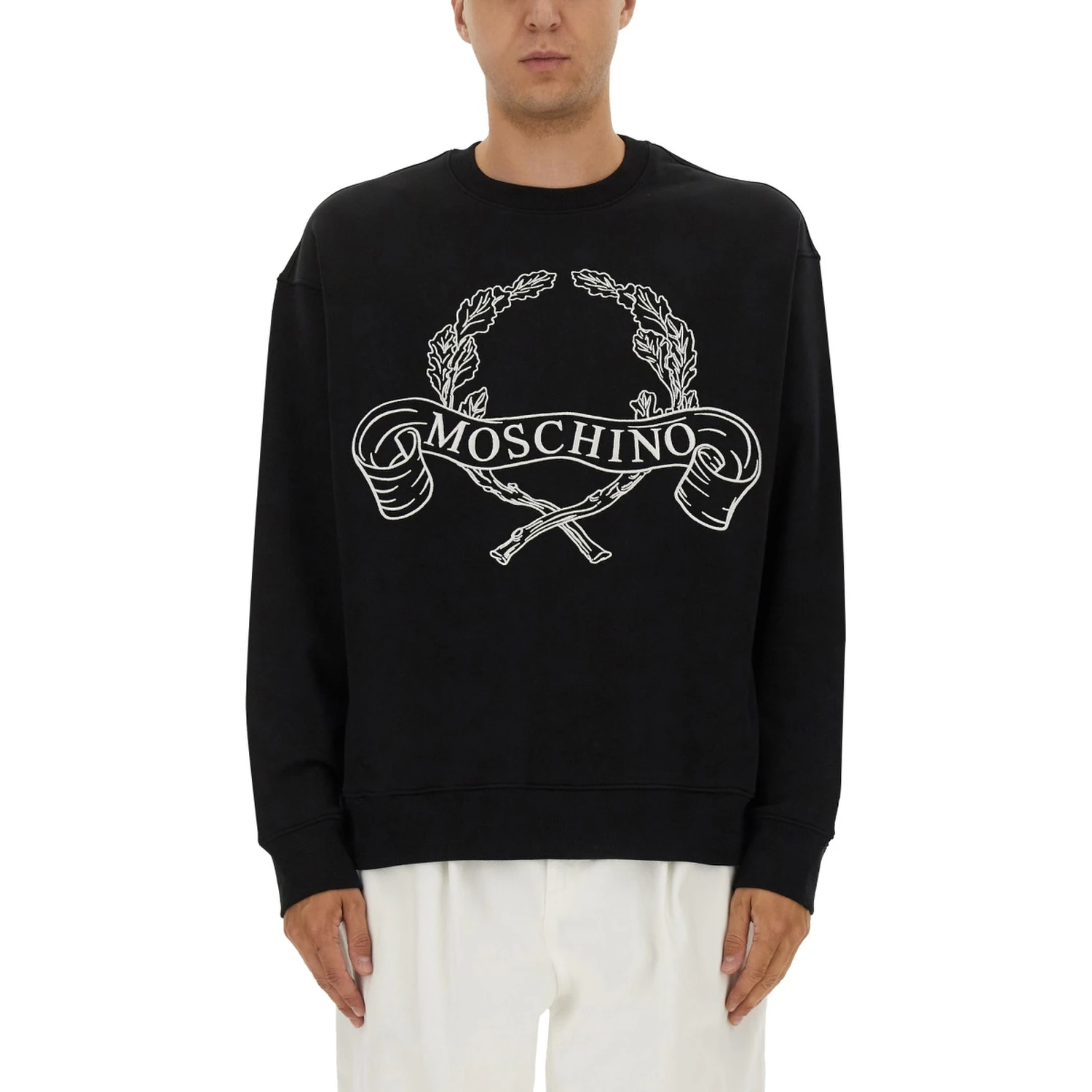 SWEATSHIRT WITH LAUREL CROWN LOGO EMBROIDERY