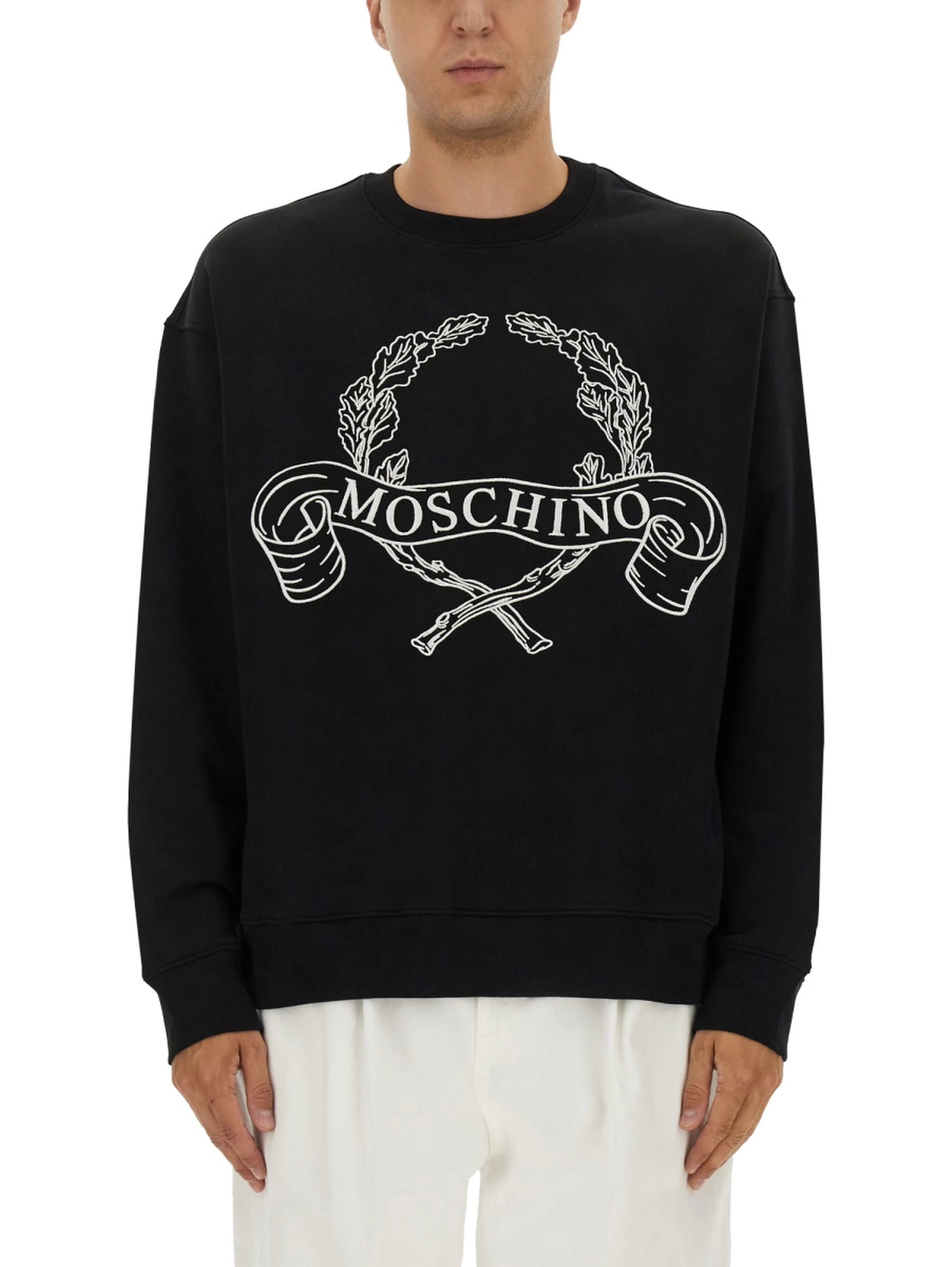 SWEATSHIRT WITH LAUREL CROWN LOGO EMBROIDERY