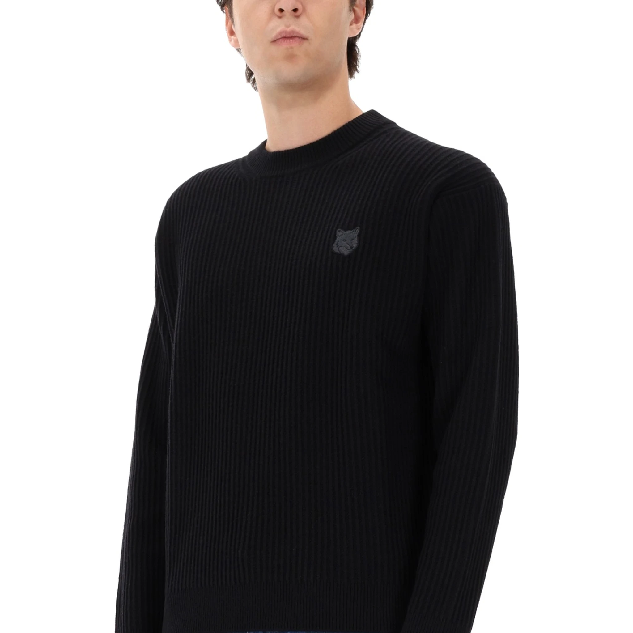 RIBBED KNIT WITH FOX PATCH