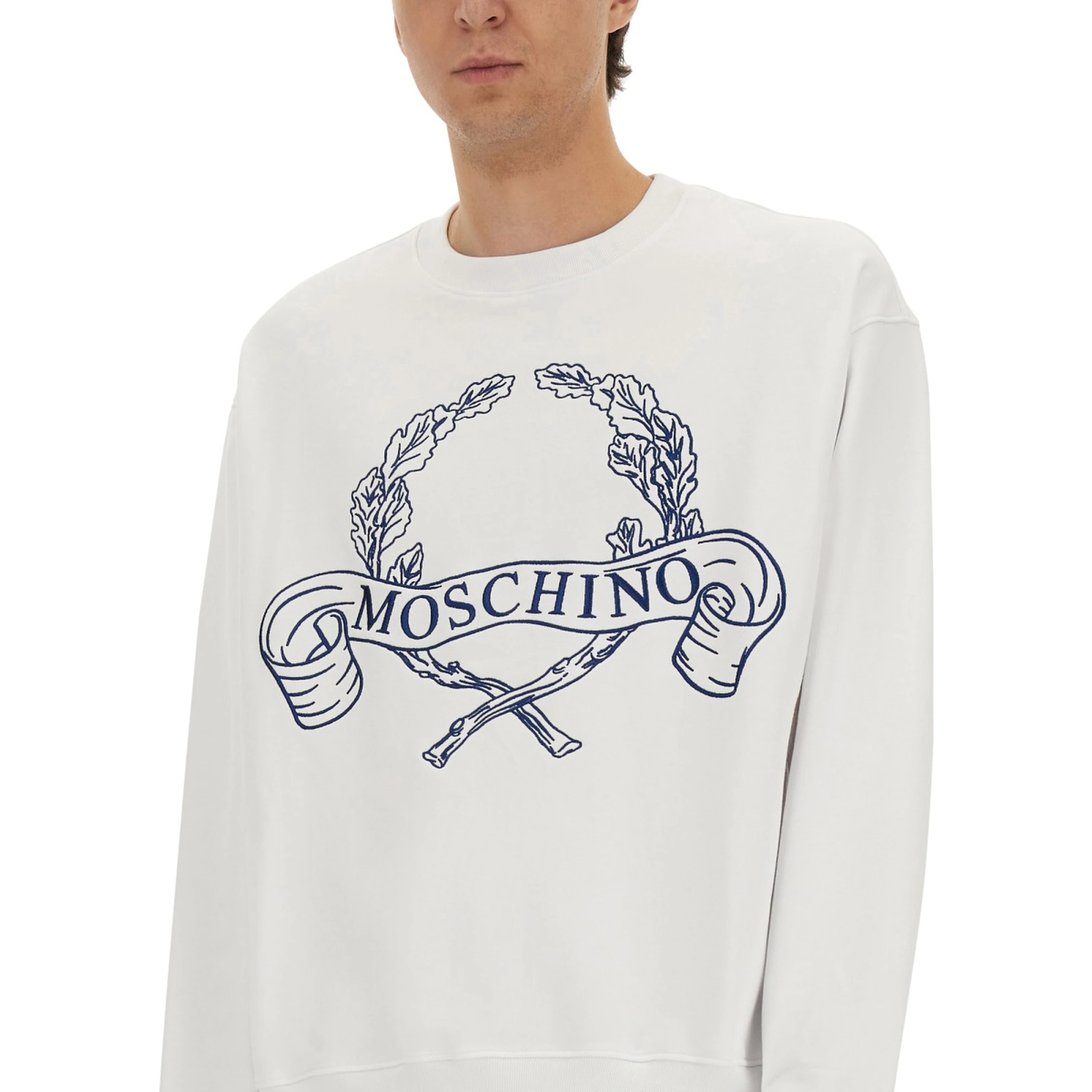 SWEATSHIRT WITH LAUREL CROWN LOGO EMBROIDERY