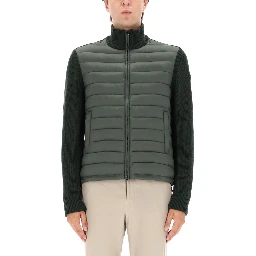 HYBRID JACKET WITH KNITTED SLEEVES