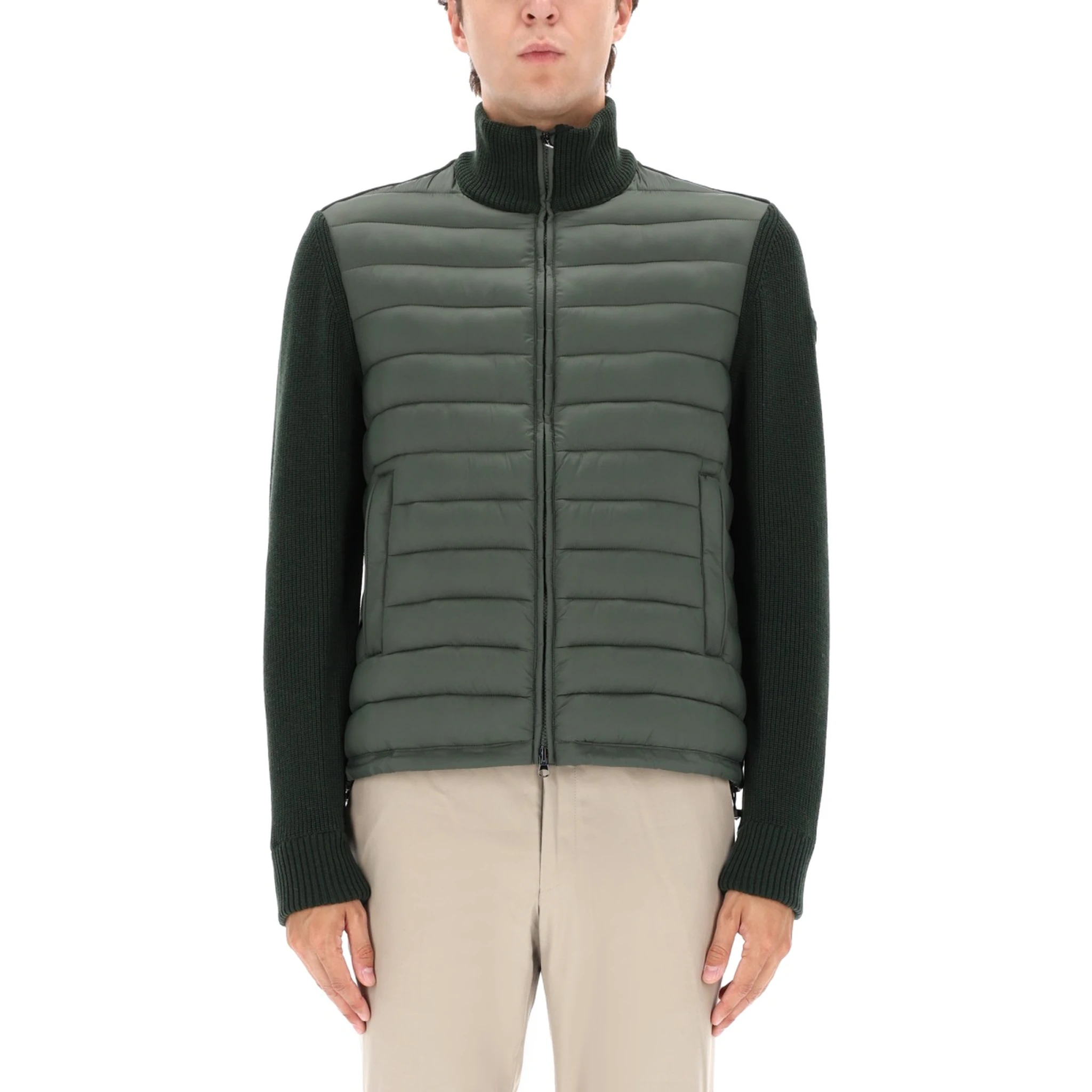 HYBRID JACKET WITH KNITTED SLEEVES