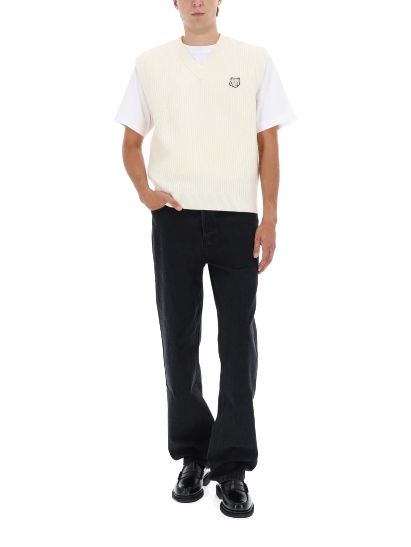 RIBBED VEST WITH FOX PATCH