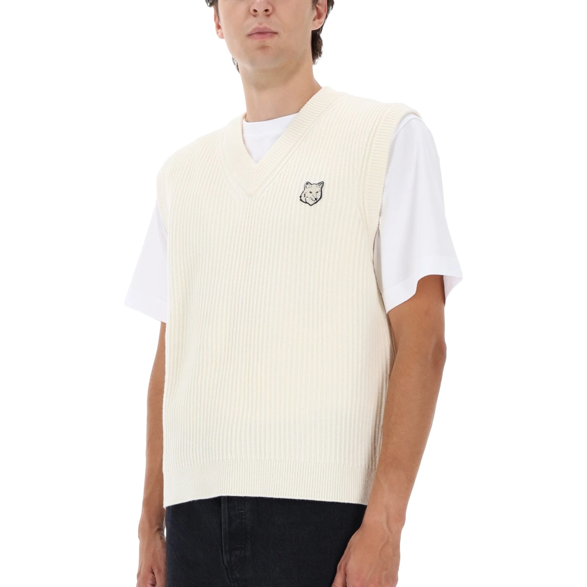 RIBBED VEST WITH FOX PATCH