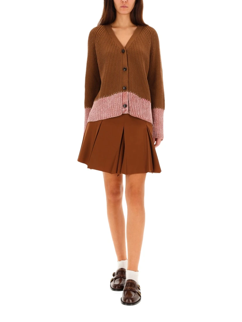 CARDIGAN WITH "COLOR BLOCK" PATTERN