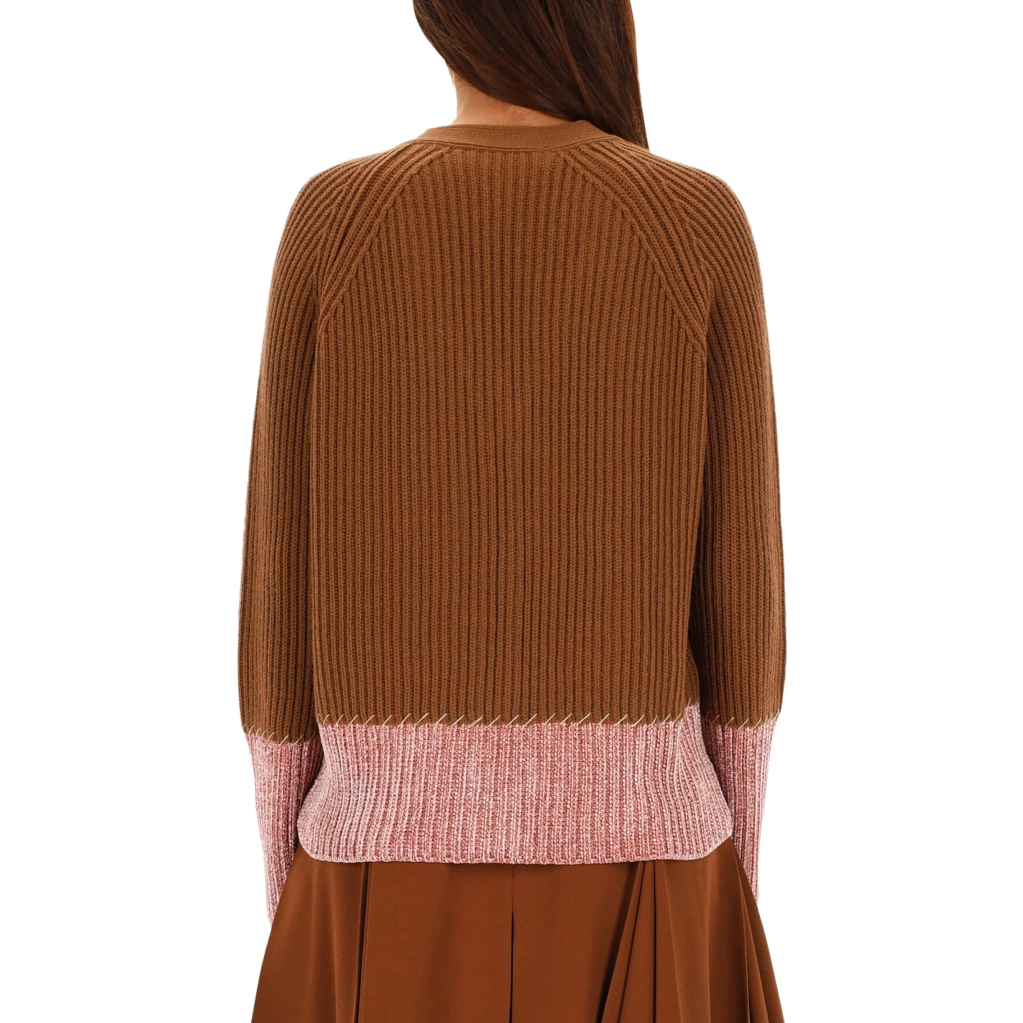 CARDIGAN WITH "COLOR BLOCK" PATTERN