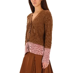CARDIGAN WITH "COLOR BLOCK" PATTERN